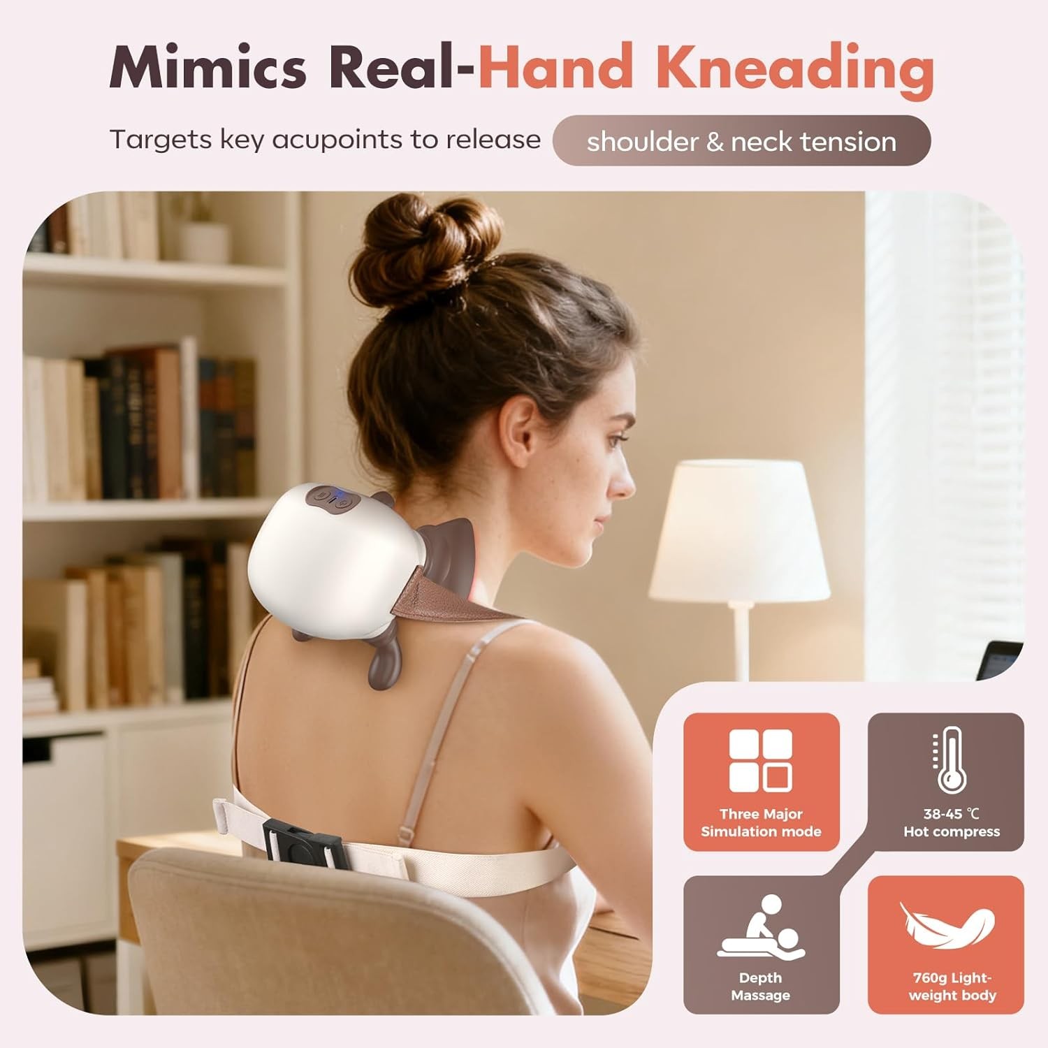 Shiatsu Neck and Shoulder Massager with Heat Cordless Deep Tissue Muscle Relaxer