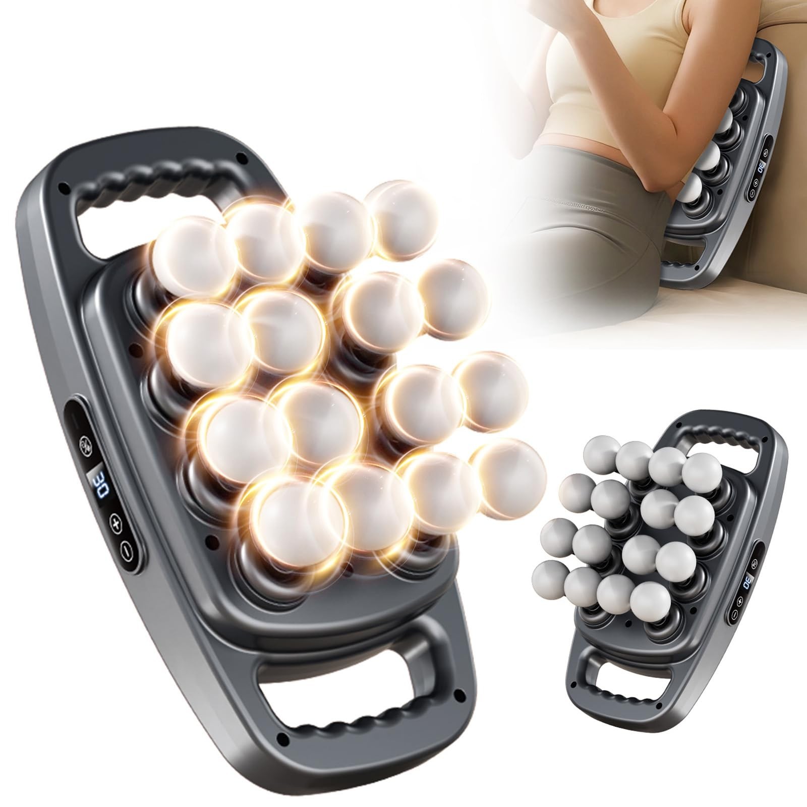 Massage Gun 16 Heads 30 Speeds 3 Smart Modes – Deep Tissue Muscle Pain Relief