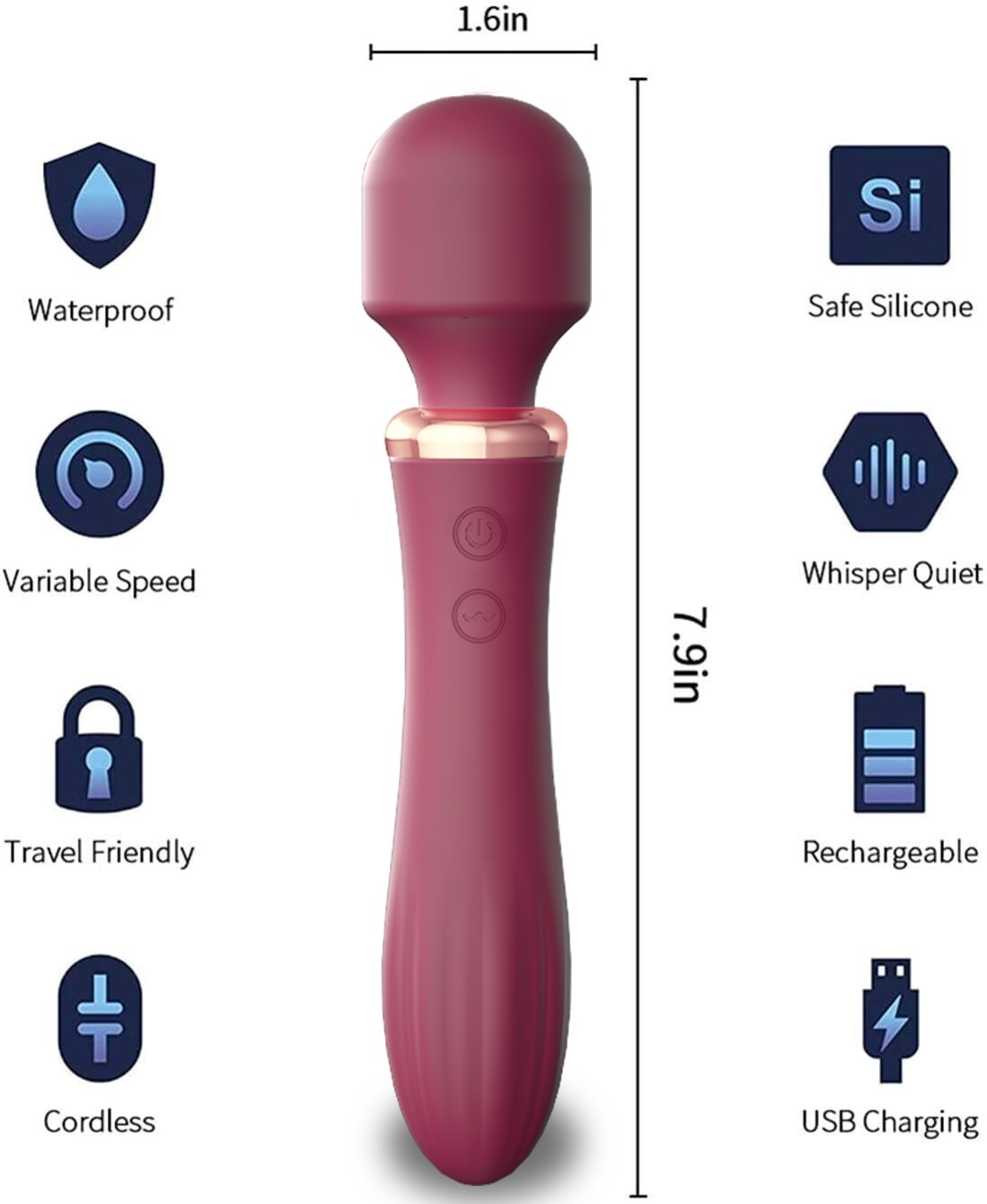 Handheld Massager 20 Speed Wand Vibrating Massage Magic Full Body Therapy Motor#