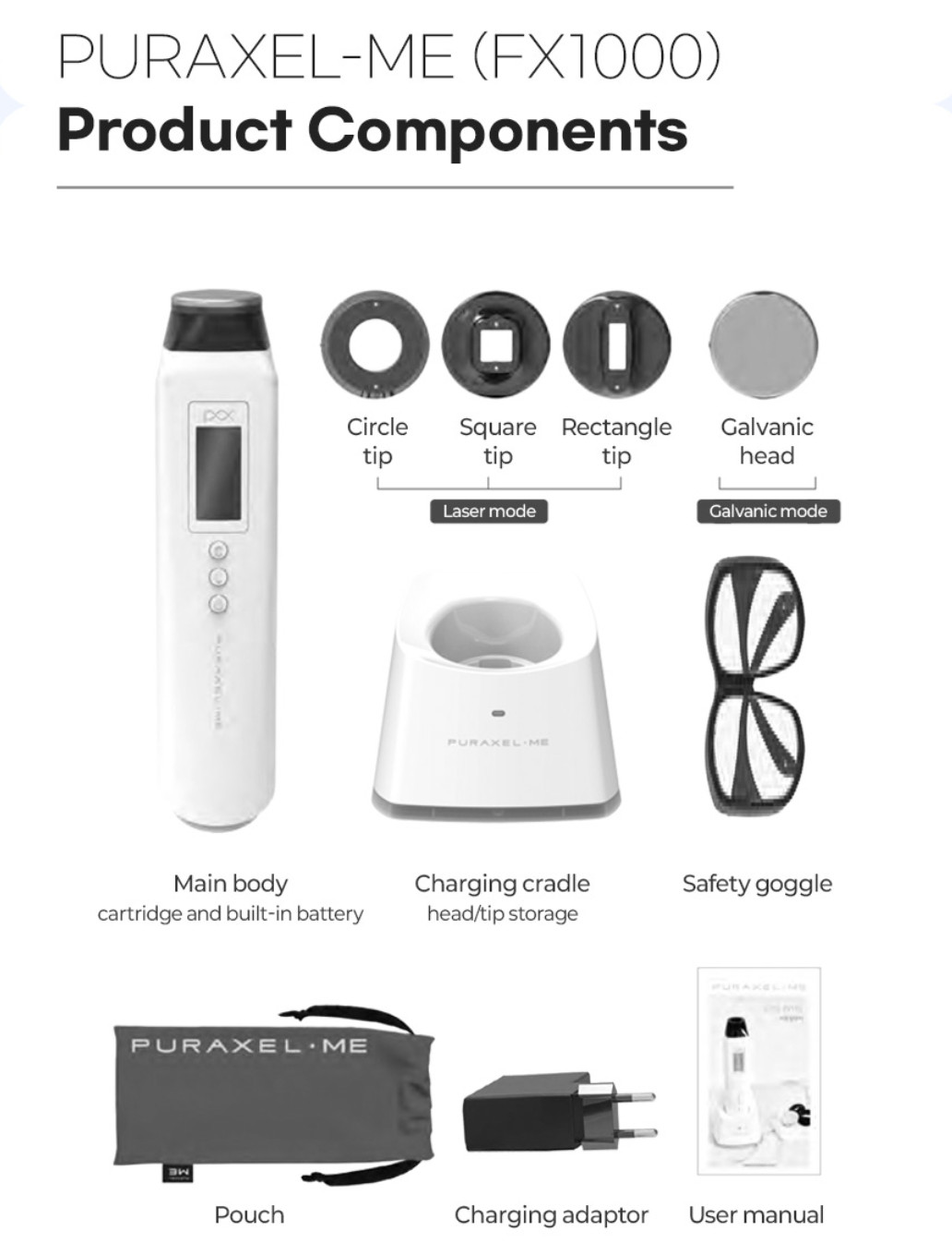 PURAXEL ME Double Shot Beauty Device Home Galvanic Laser Pore Elasticity Care