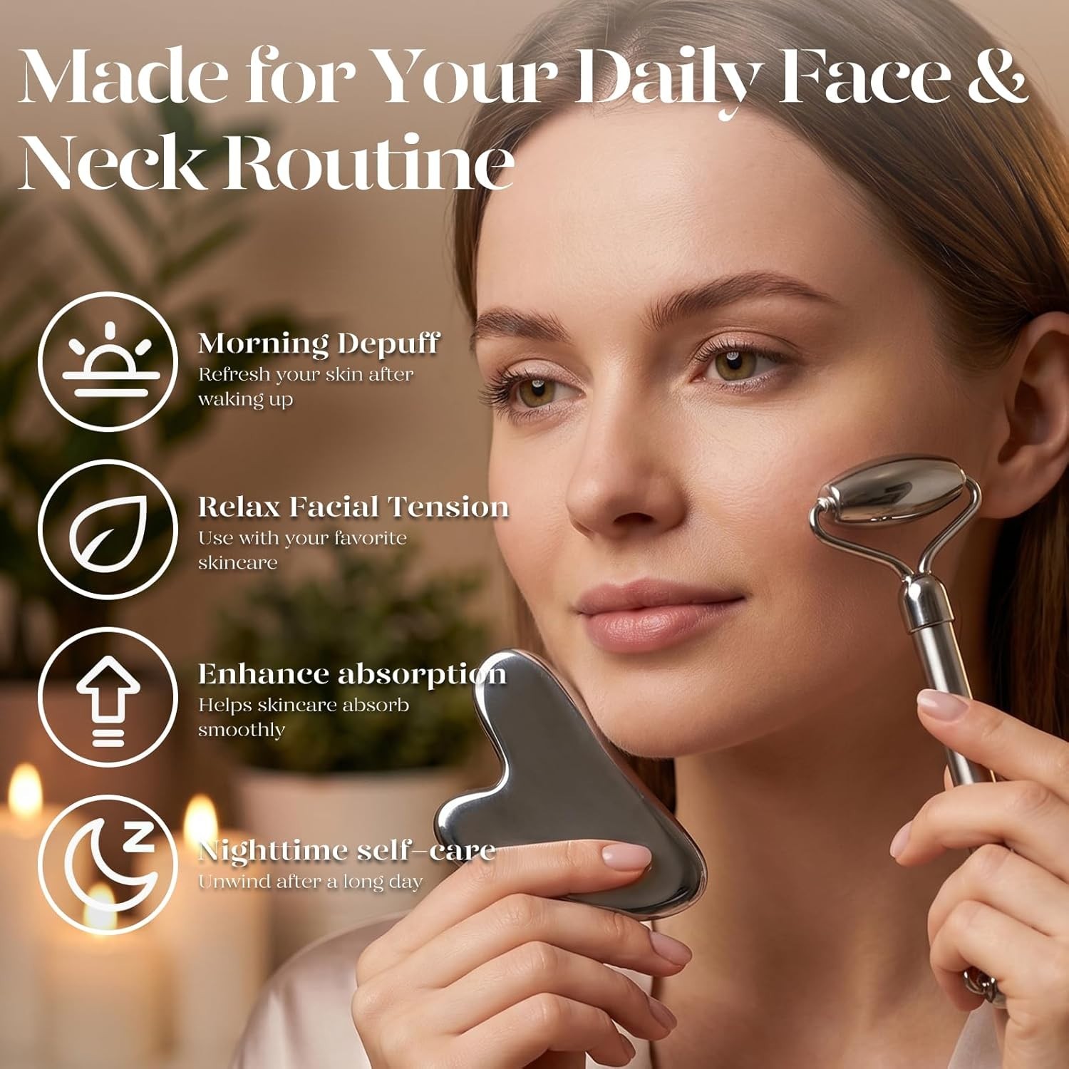 Stainless Steel Gua Sha Facial Massage Tool Set