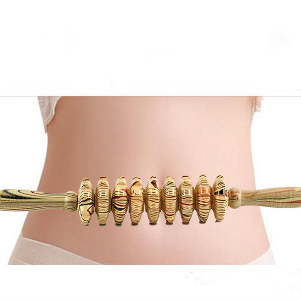 Wood Roller Trigger Point Massage Stick Body Therapy Muscle Relief Massager 1PC