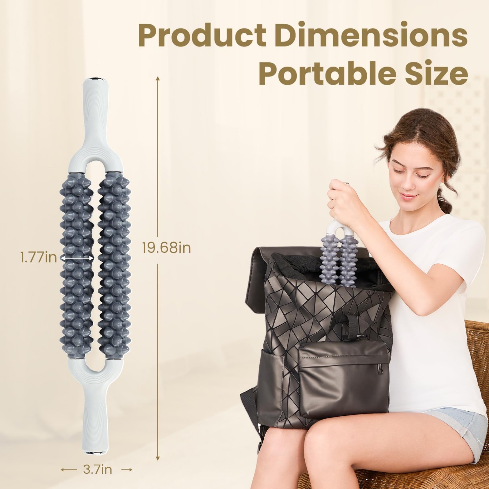 Deep Tissue Massage Roller Stick – Portable Muscle Recovery Tool for Legs, Back