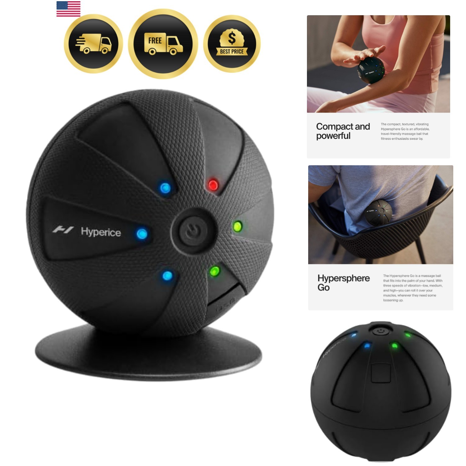 Hypersphere Go – Vibrating Massage Ball for Muscle Recovery, Myofascial Relea…