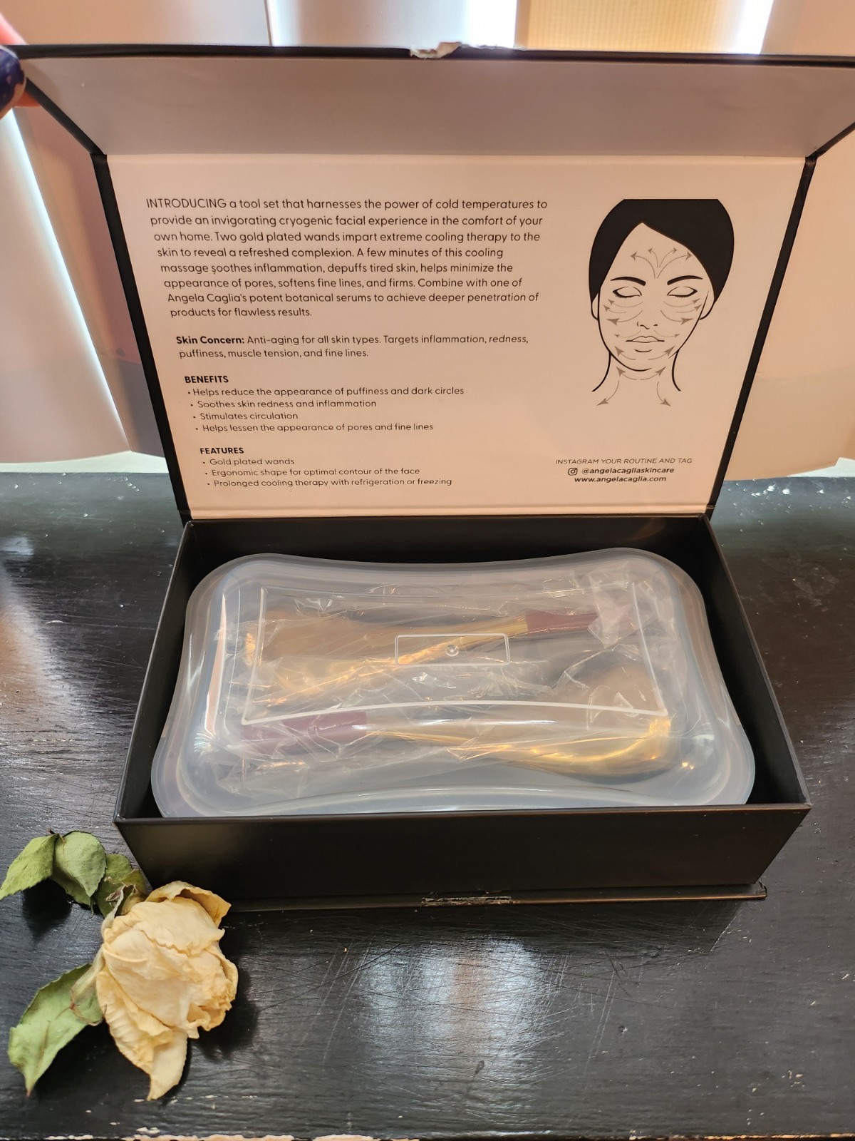 Angela Caglia Gold Cryo Facial Set Globes- New In Box