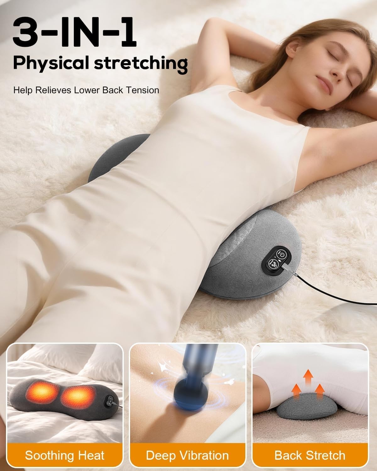 High-Performance Back Pillow with Breathable Fabric & Intelligent Air Lift