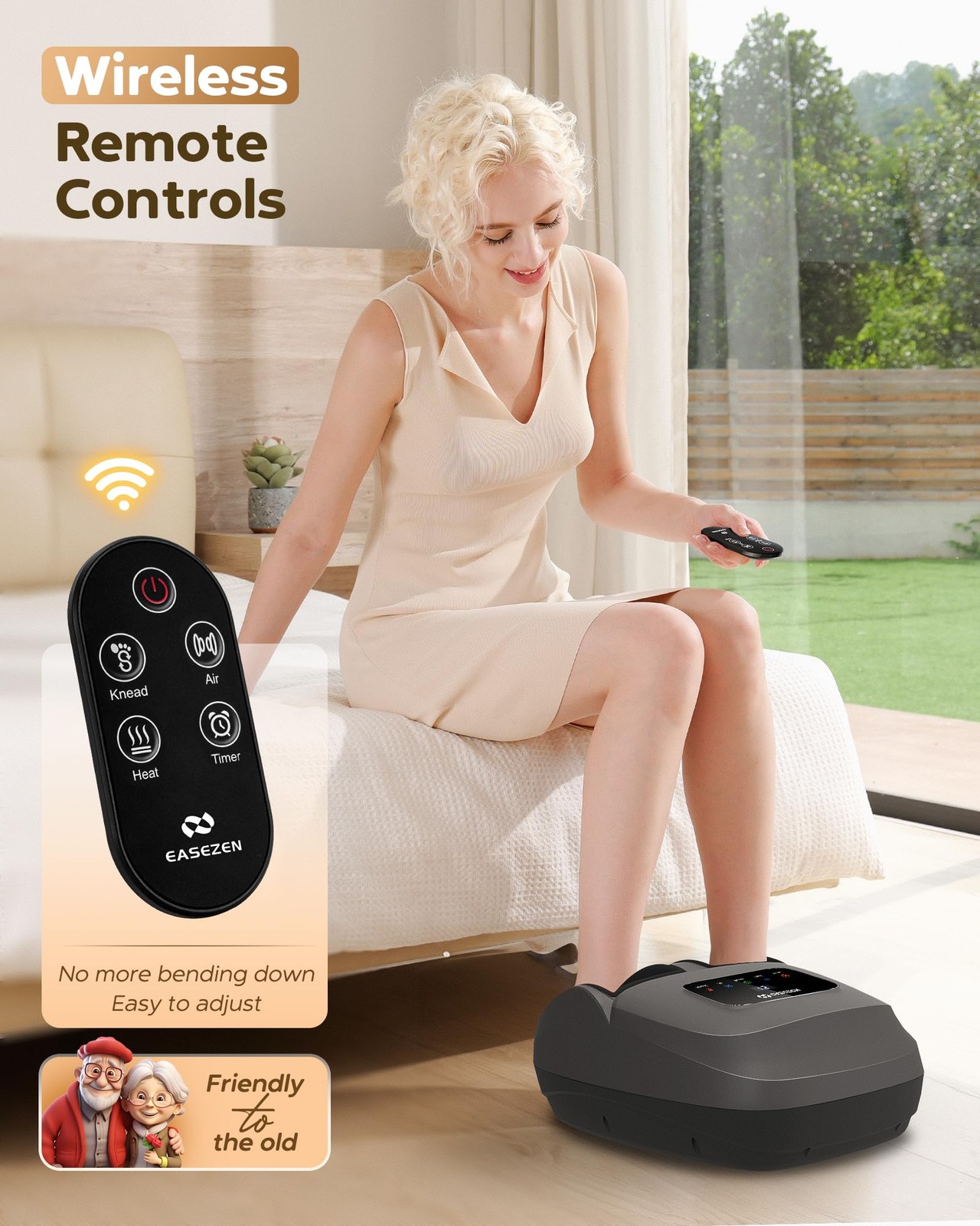 EaseZen Shiatsu Foot Massager with Heat & Cordless Remote – 2026 Upgraded Dee…