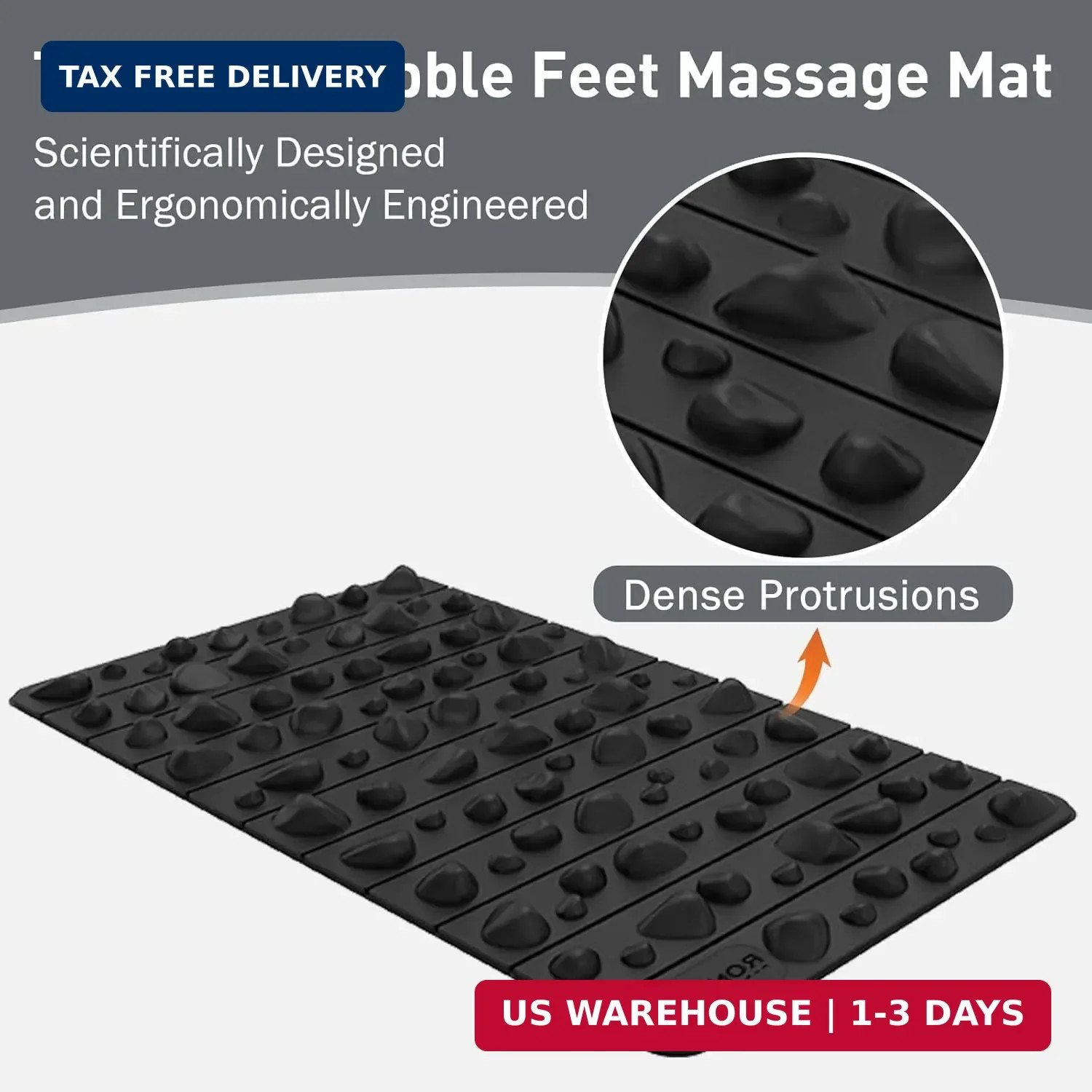 Portable Feet Acupressure Mat, Foldable Foot Massager Mat, Pressure Point Massag