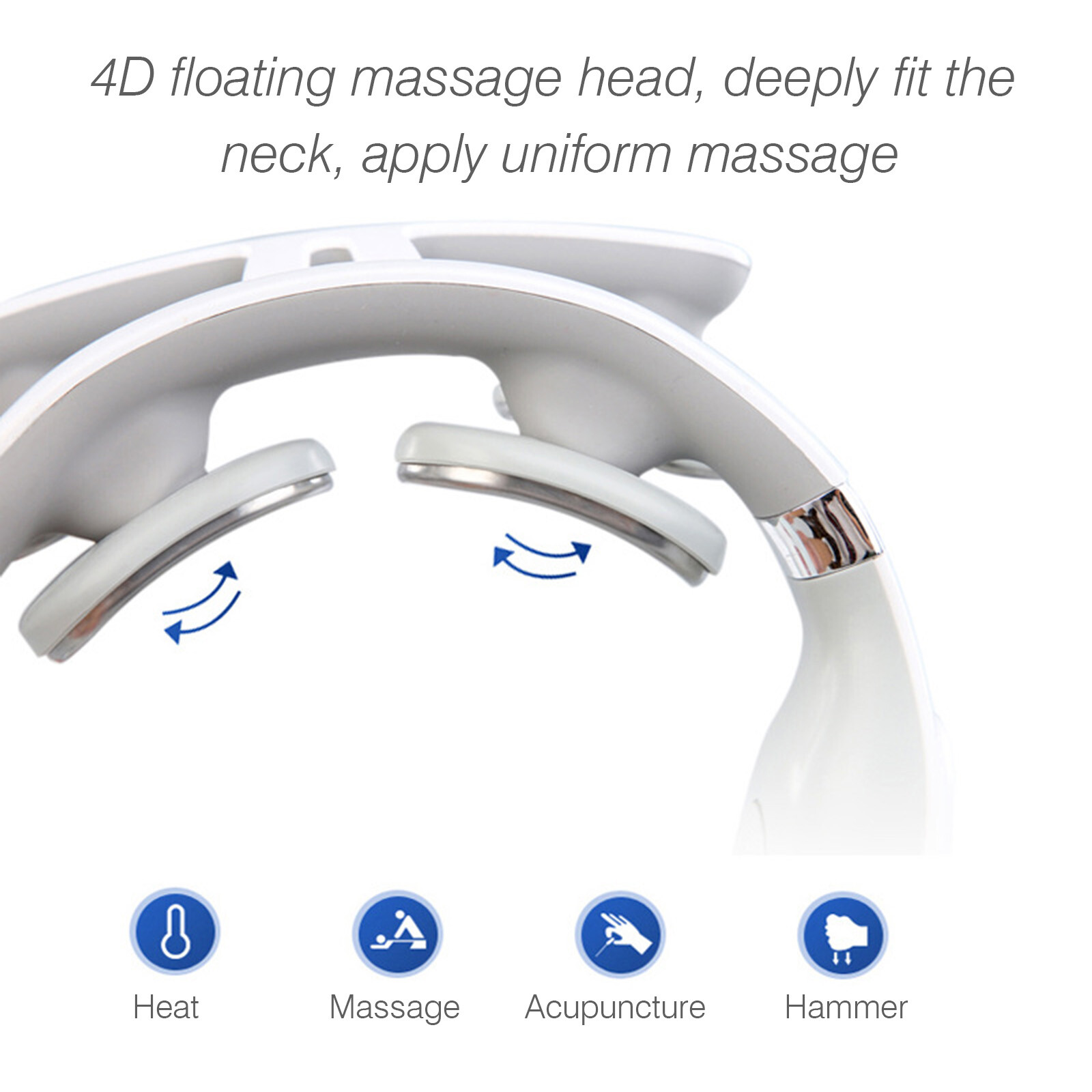 Micro Electric Neck Massager with Heat 4D Floating Massage Heads Kneading N8A2