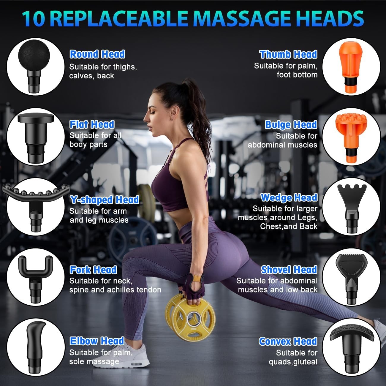 TOLOCO Massage Gun, Deep Tissue Back Massage for Athletes for Pain Relief, Percu