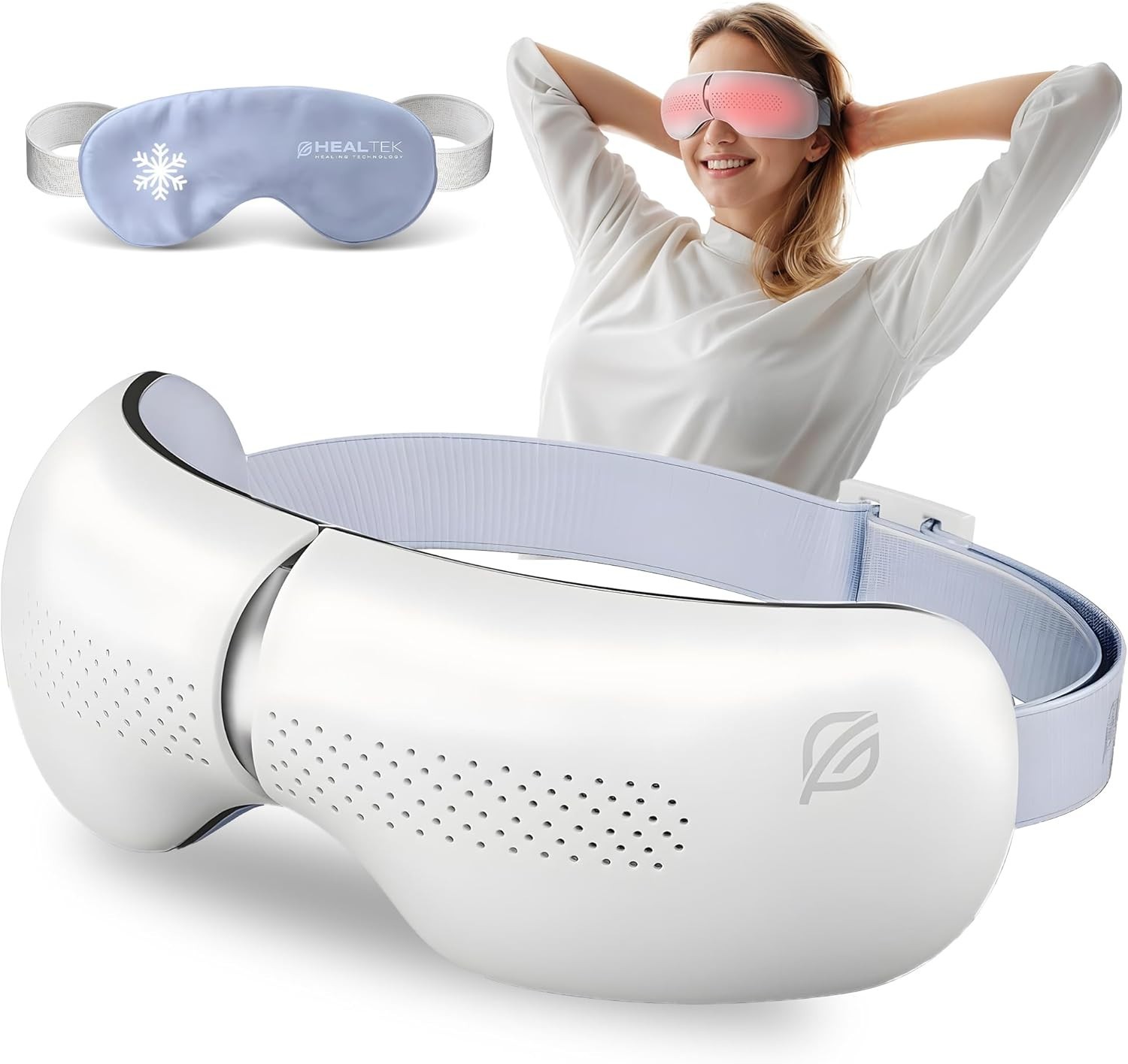HealTek Lumineye Eye Massager w/ Heat & Cooling Gel Mask Bluetotth & White Noise