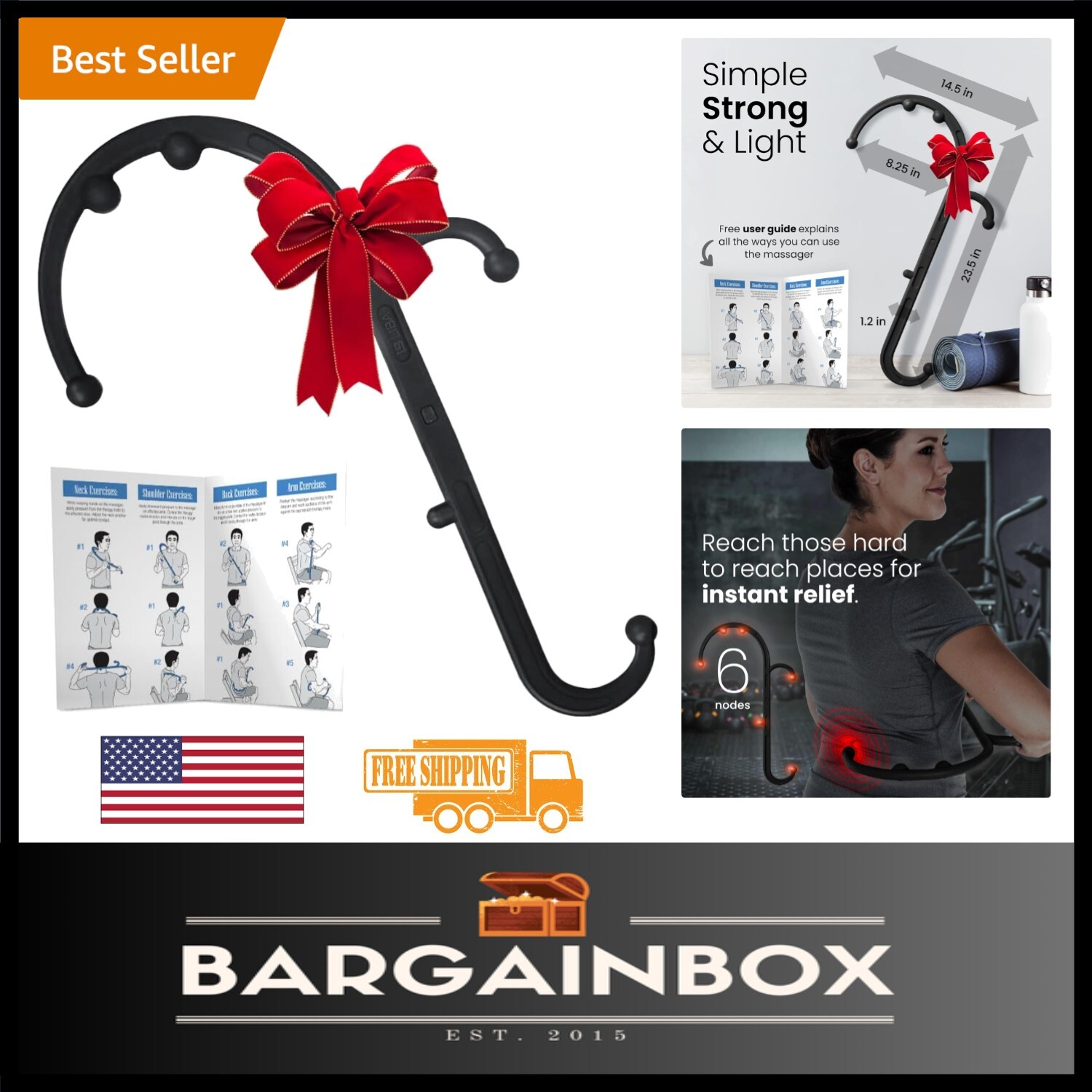 Trigger Point Massage Hook Tool for Effective Muscle Relief – Lightweight Design