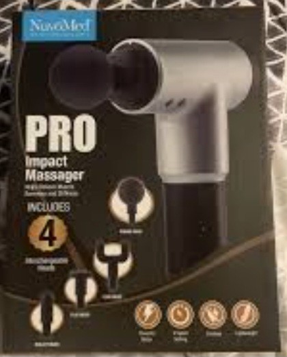 NuvoMed PRO Impact Massager 4 Interchangeable Heads, 6 Speeds – NEW SEALED (E1)