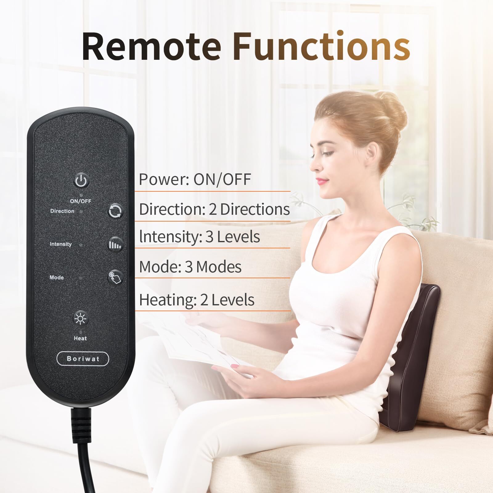 Back Massager Neck Massager with Heat, Shiatsu Massage Pillow for Pain Relief