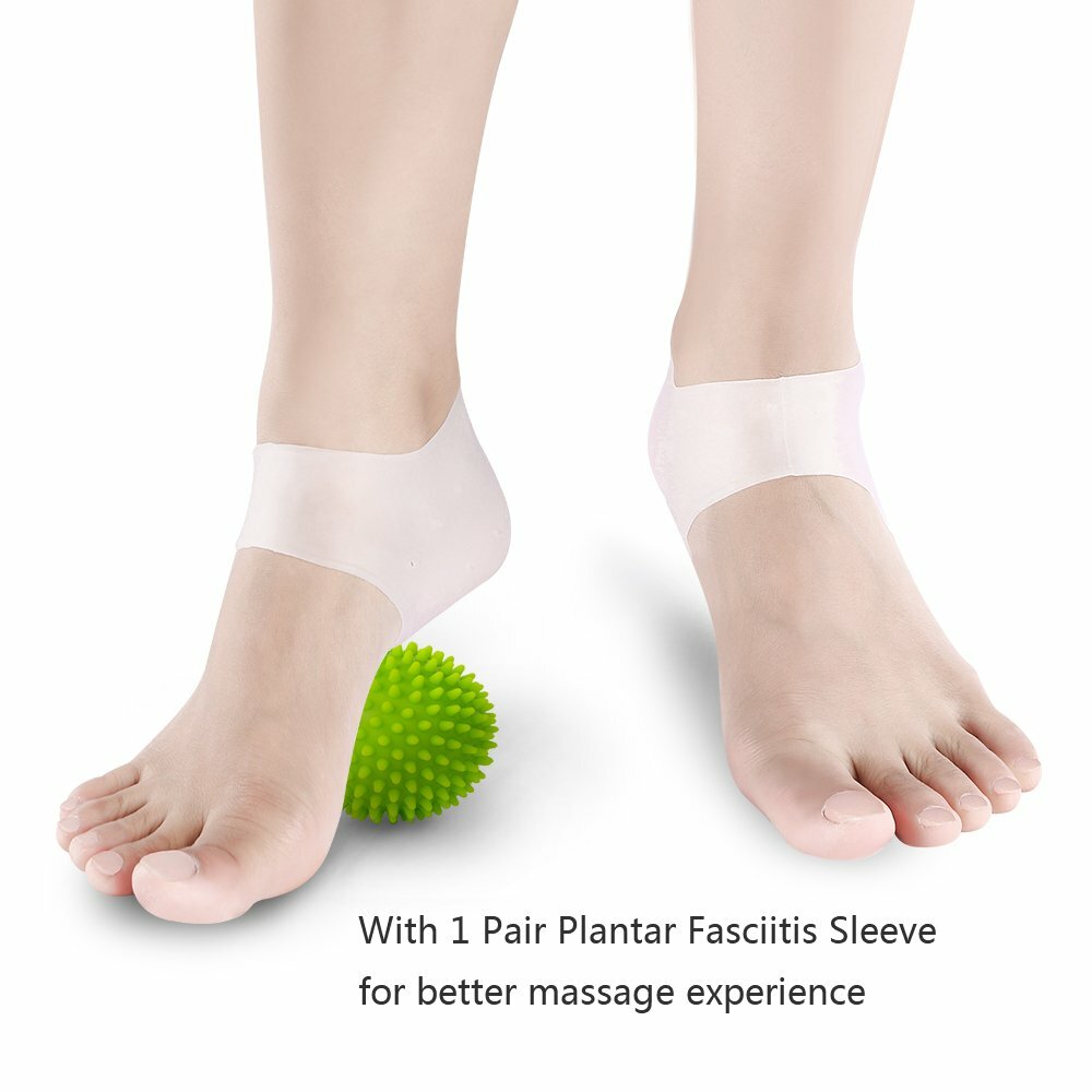 Massage Ball NURSAL Premium Spiky Massage Ball Set with 1 Pair of Gel Sleeve