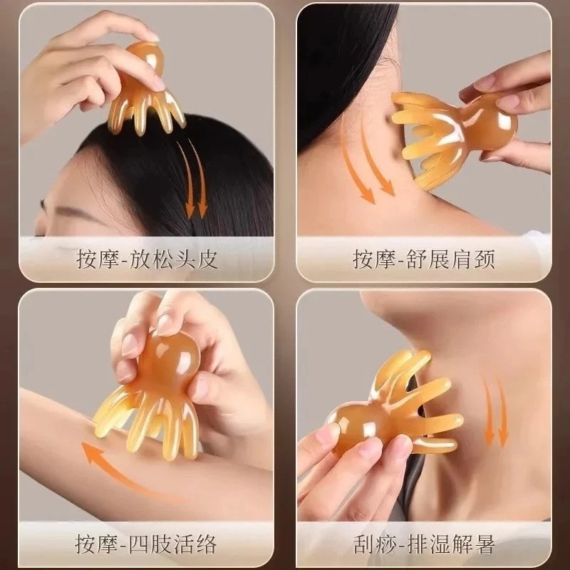 Octopus Massage Comb Resin Scalp Massager Acupuncture Tool for Fatigue