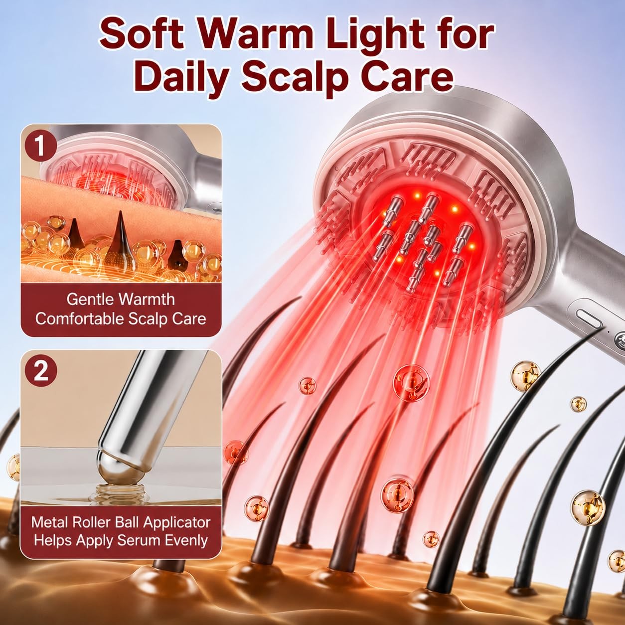 4-in-1 Electric Scalp Massager, Cordless Head Massager with Hair Oil Dispense…