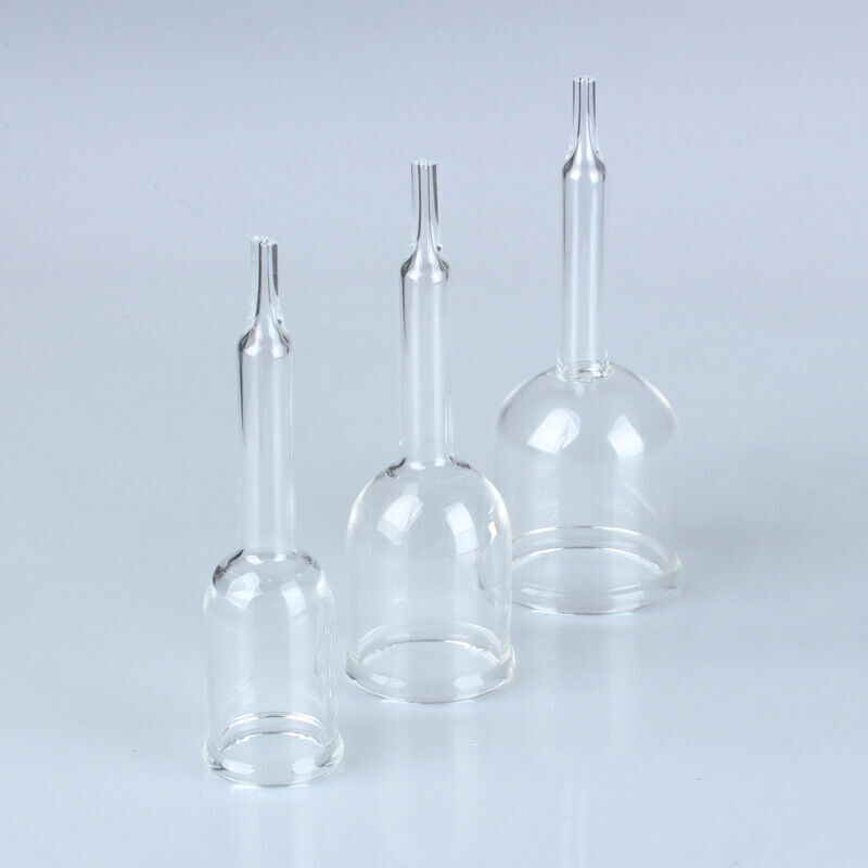 3Piece Replacement Glass Cups For Vacuum Therapy Machine Cupping Suction Massage