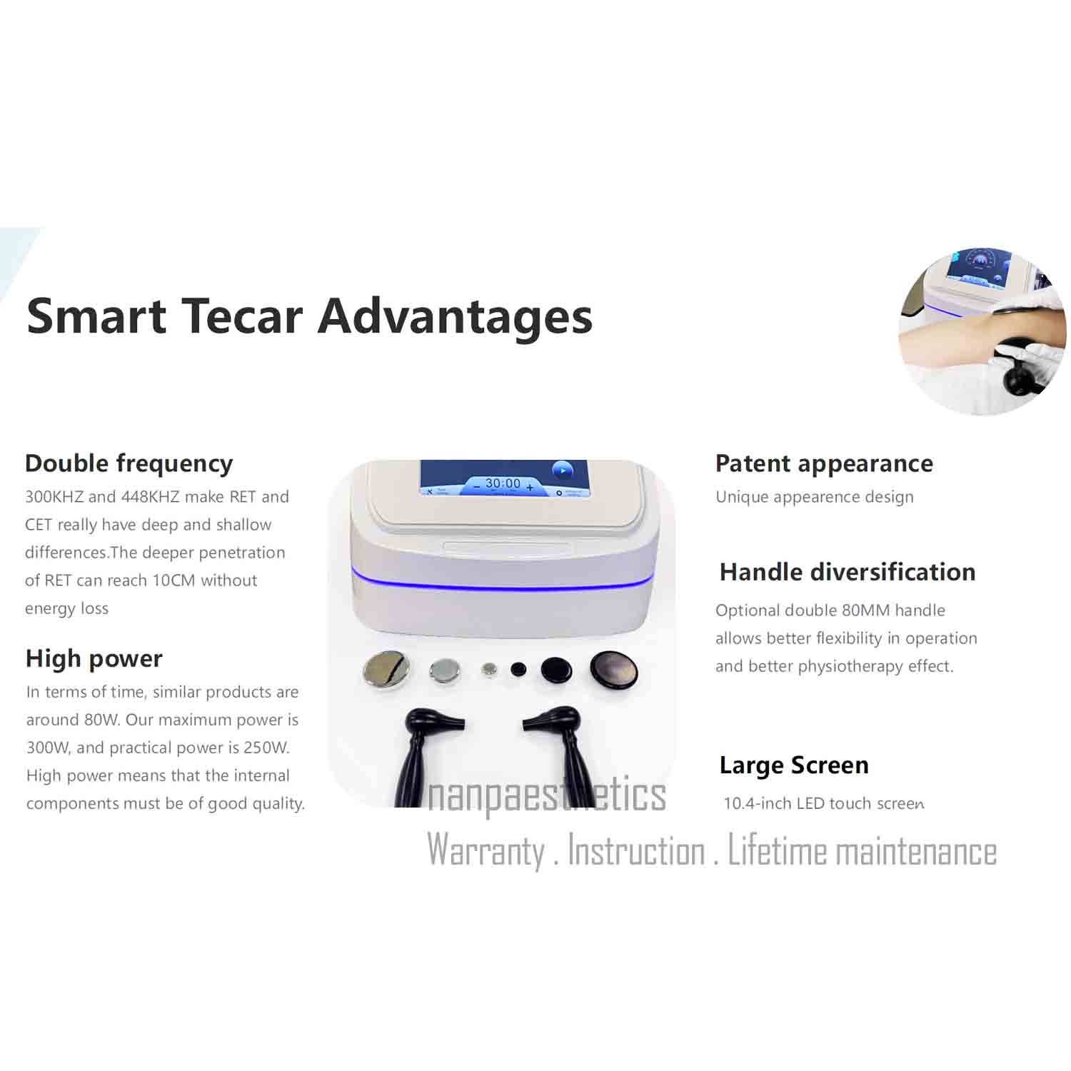 Smart Tecar Therapy Machine CET RET Pain Relief Sports Injury Facial Skin Care