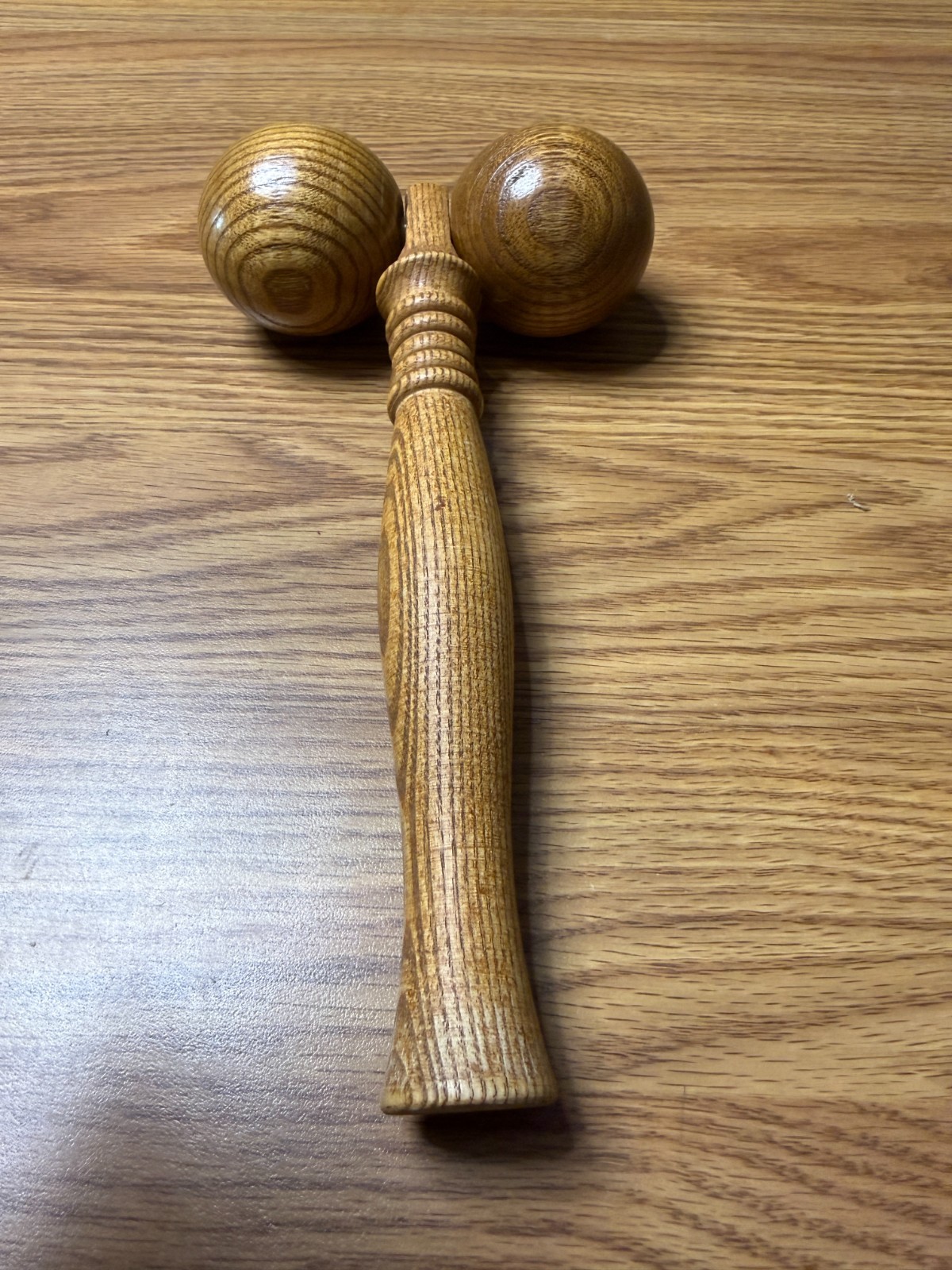 VTG Oak Wood Hand Held Manual Back Massage Roller
