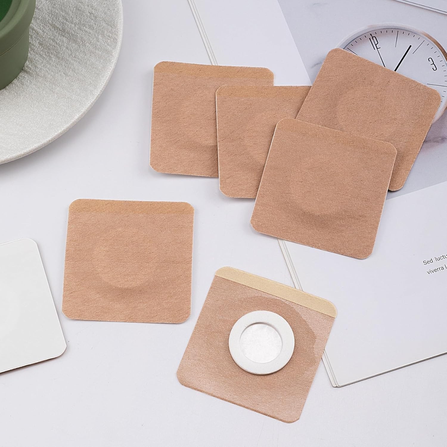 50 Pcs Disposable Castor Oil Pack Wrap, Highly Absorbent Belly Button Patches, S