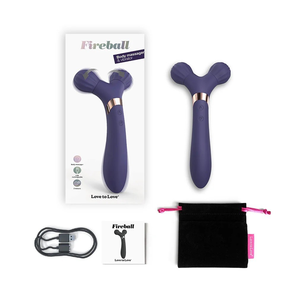 Love to Love Fireball Silicone Vibrator Dual Ended Rechargeable Body Massager