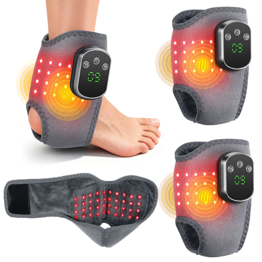2PCS Red Light Therapy Foot Ankle Massager with 3 Vibration Modes, 5 Heat Levels