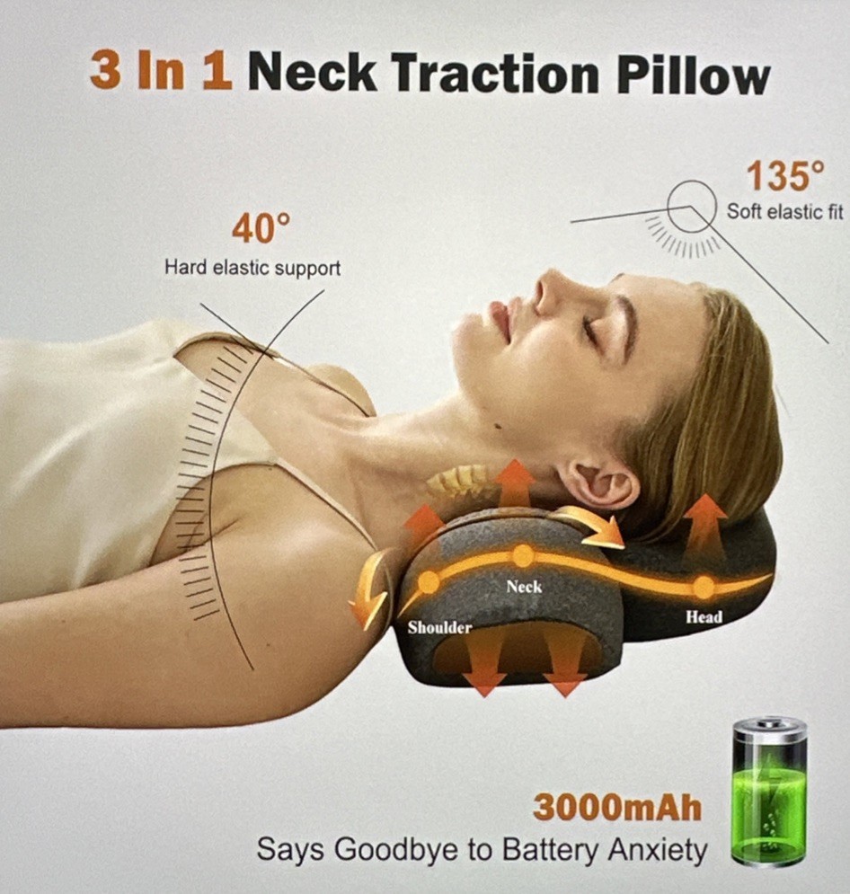 3-in-1 Neck Massager Pillow With Heating & Traction