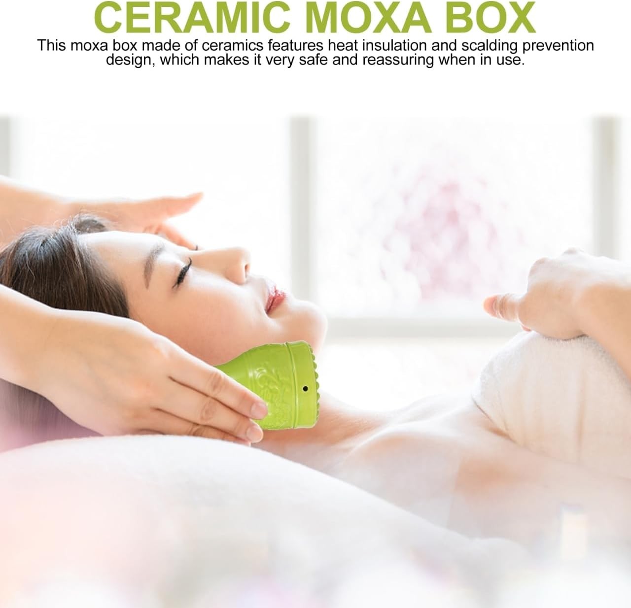 Ceramic Moxibustion Cup 4.33X3.14X3.14In Portable Insulated Moxa Burner for Mass
