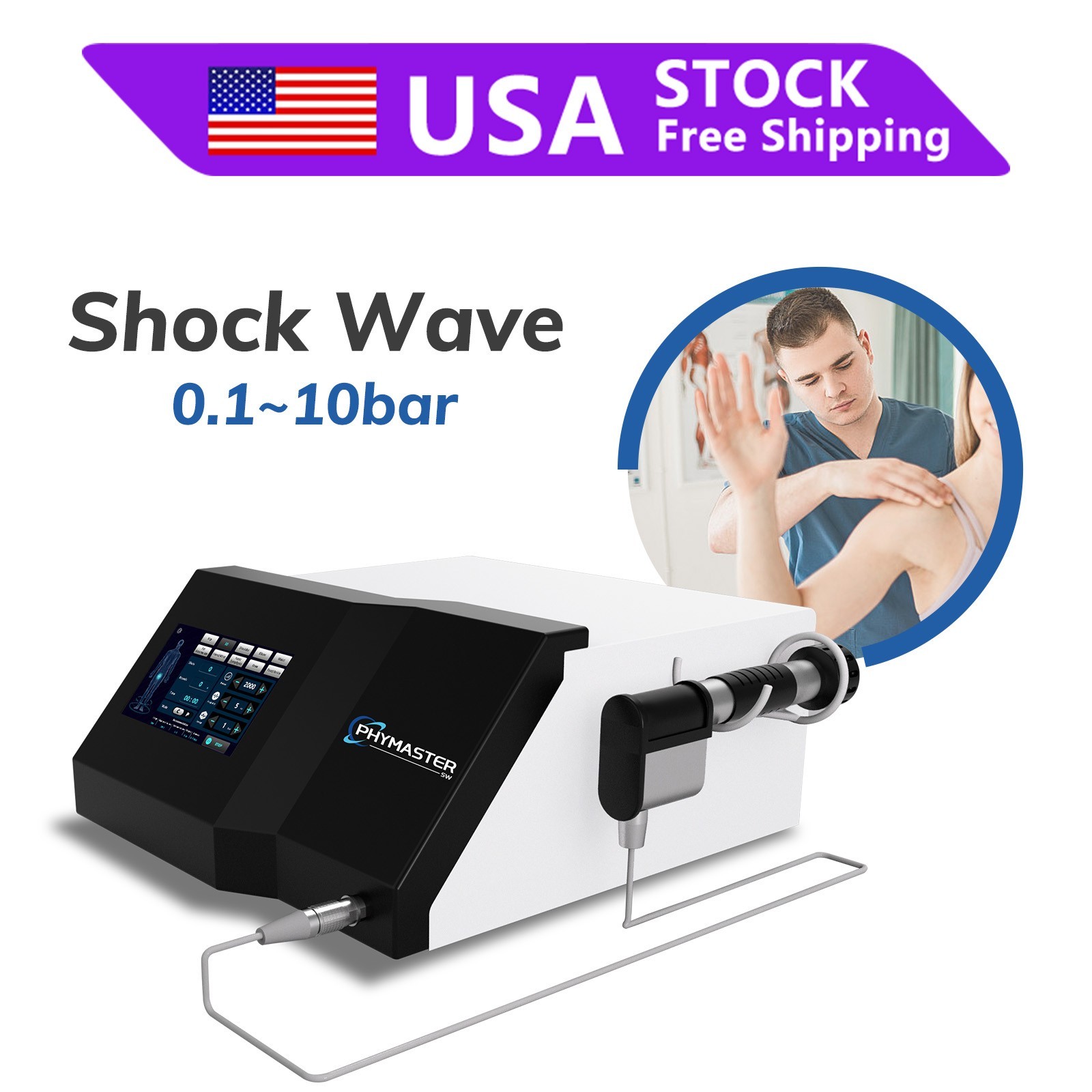 ESWT Shockwave Therapy Machine Physiotherapy Muscle Pain Relief ED Body Massage