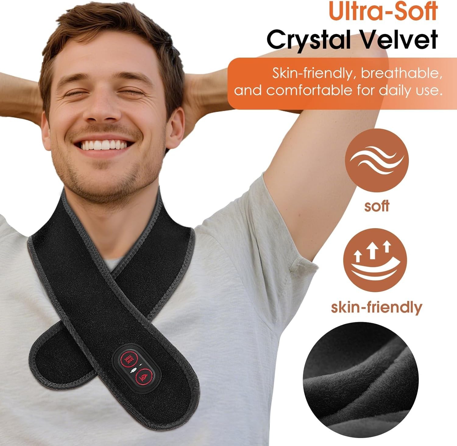 Cordless Neck Massager with Heat, Red Light Therapy for Neck, Neck Heating Pa…