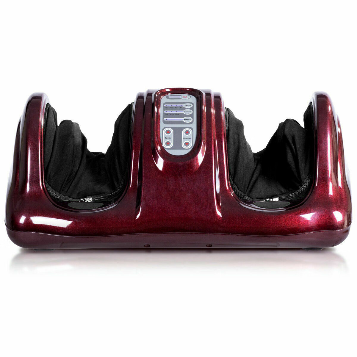 Therapeutic Shiatsu Foot Massager with High Intensity Rollers-Dark Red – Color: