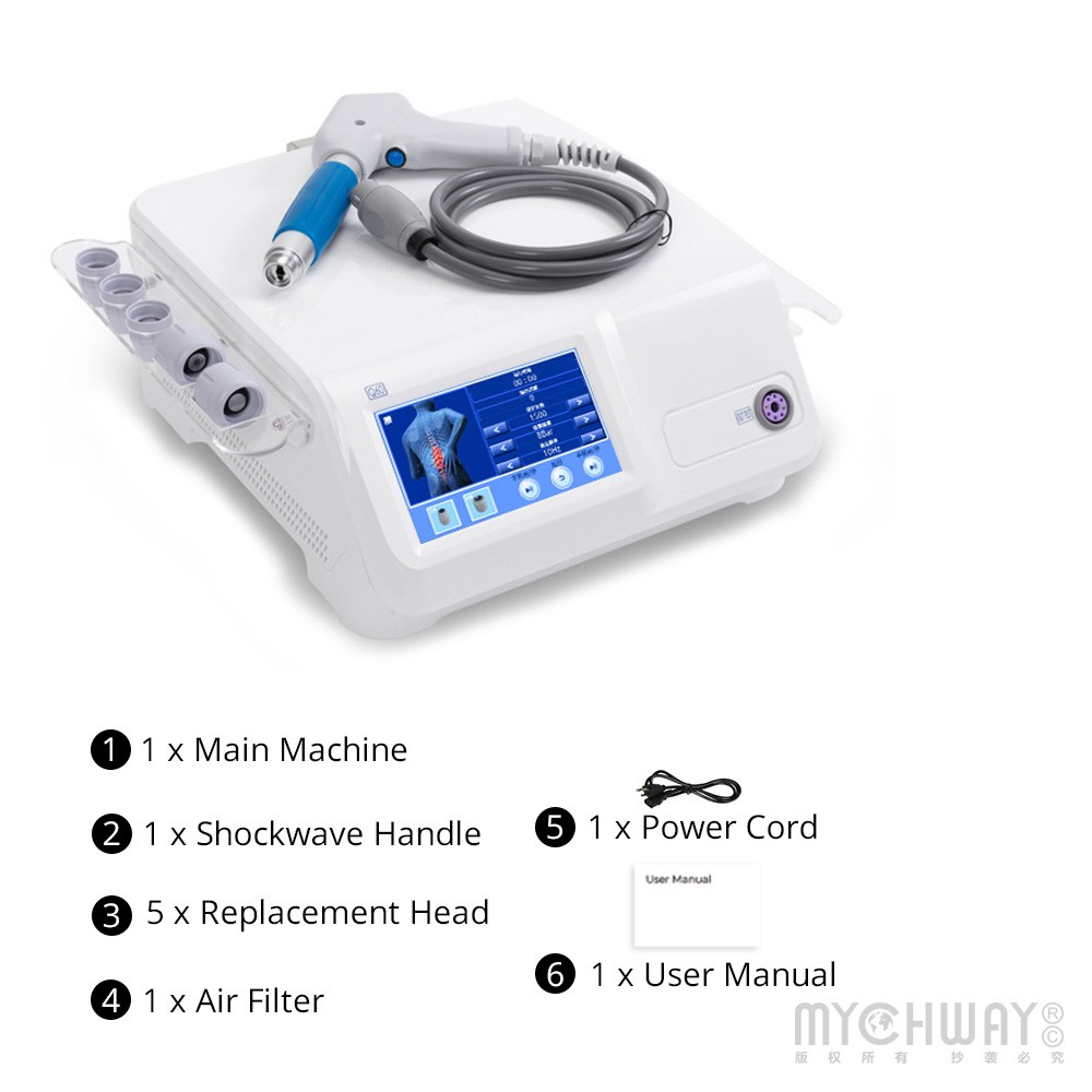 8Bar ESWT Radial Shockwave Therapy Machine ED Treatment Pain Relief Spa 5 Heads