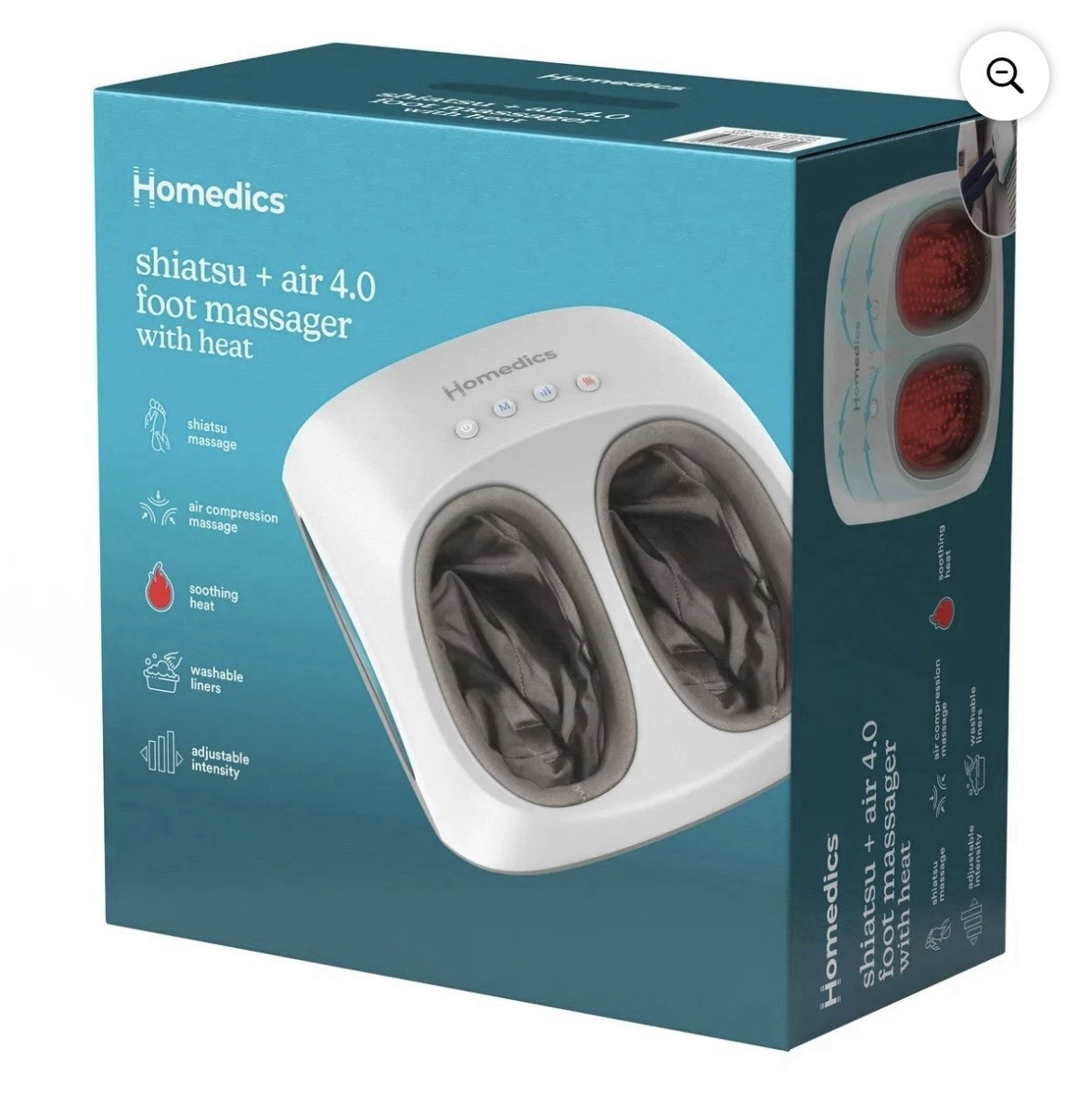Homedics Shiatsu + Air 4.0 Foot Massager with Heat Massage- New