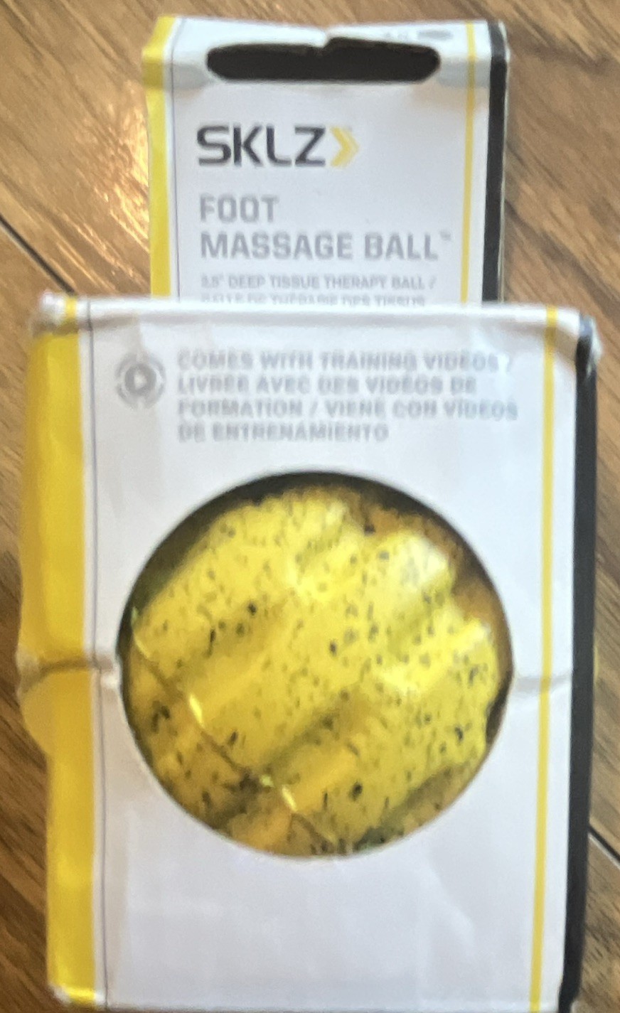 SKLZ Foot Massage Ball 2.5in Deep Tissue Rubber Manual Handheld Yellow/Black
