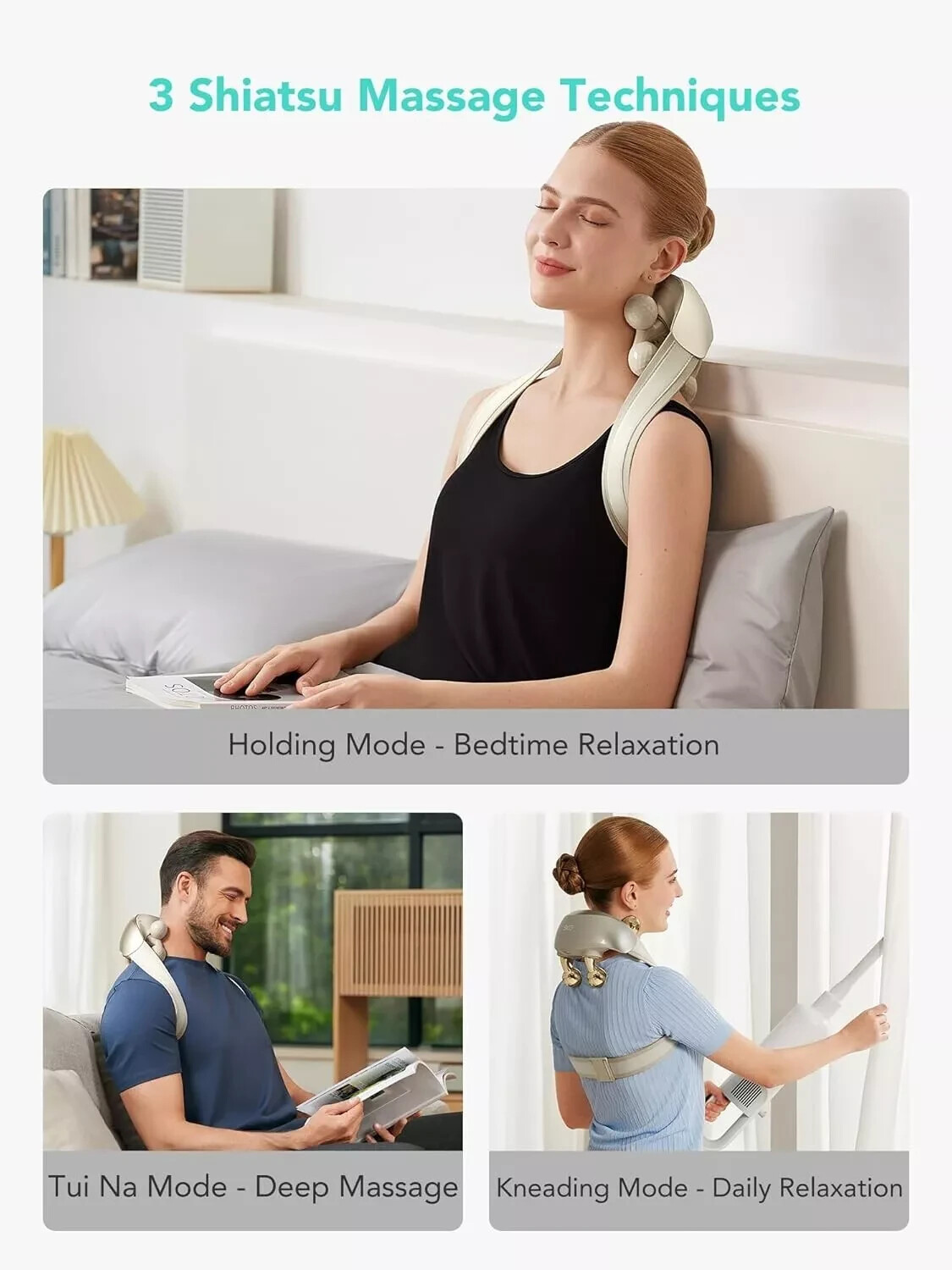 SKG H7 Ultra Shiatsu Neck and Shoulder Massage for Pain Relief Deep Tissue 6D