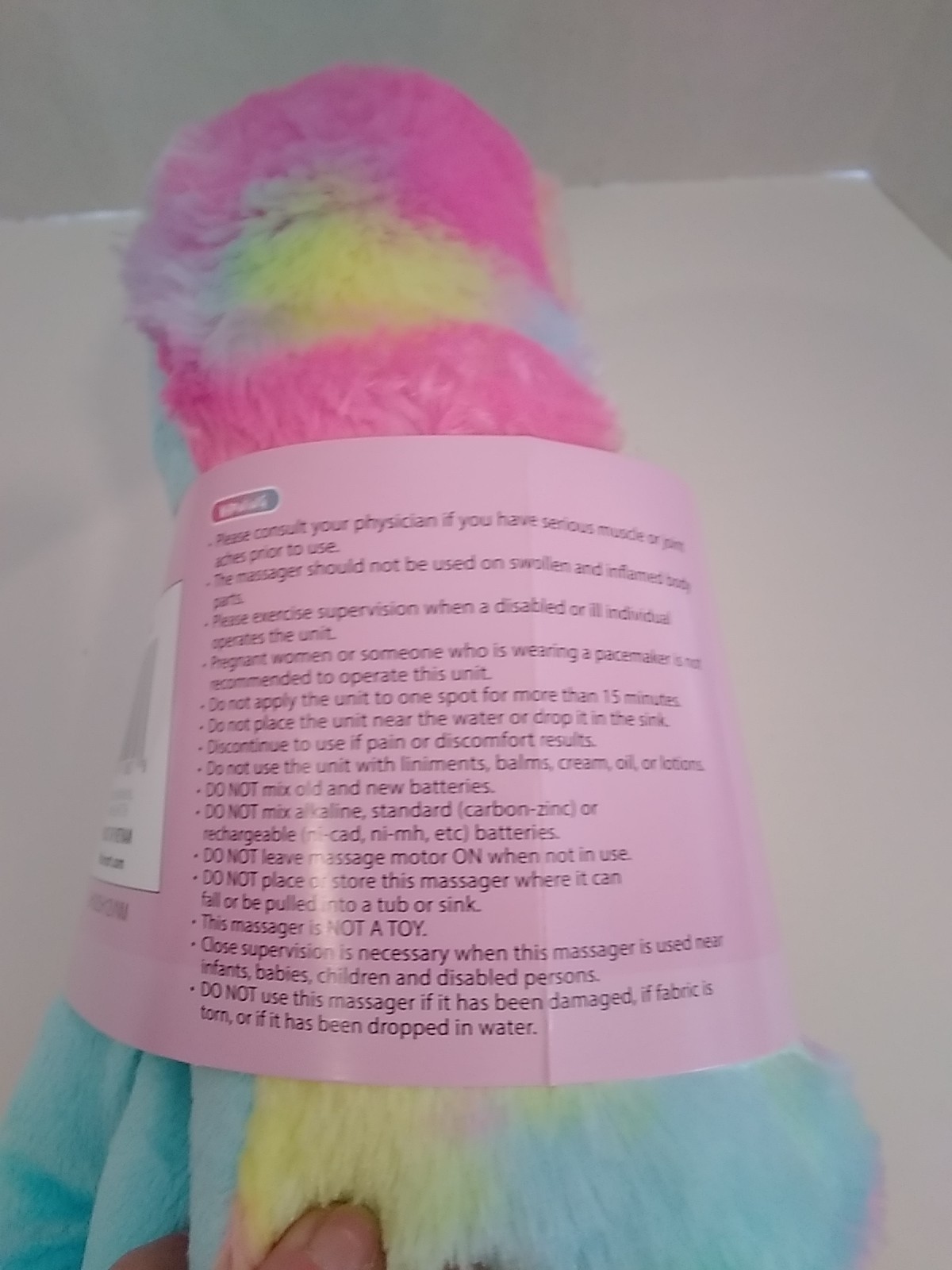 HealthTouch Polyester Fibers Neck Massager Colorful Sloth Requires 2 AA Batterie