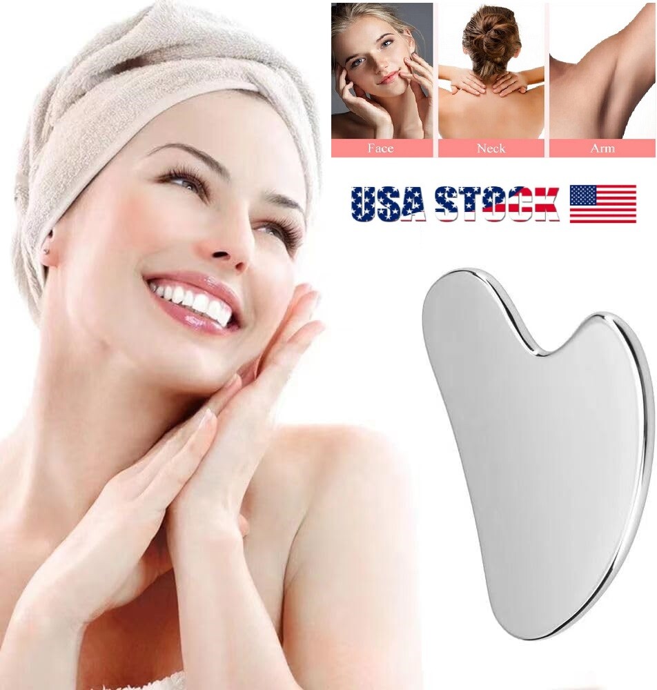 Natural Stone Gua Sha Face Sculpting Board Scraping Tool Crystal Facial Massage