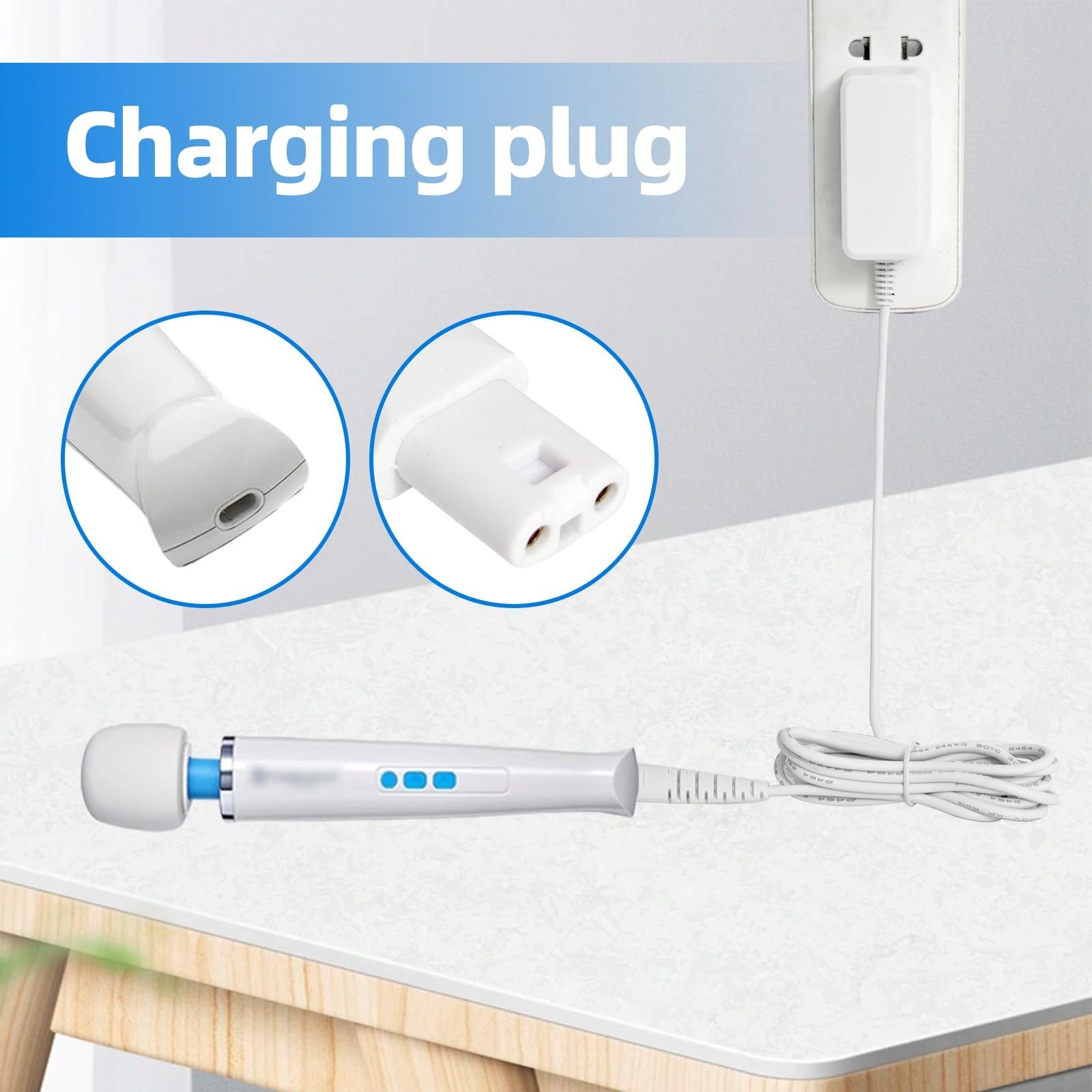 Rechargeable Cordless Handheld Massager Charger Adapter – DC10V 1A Power Supply