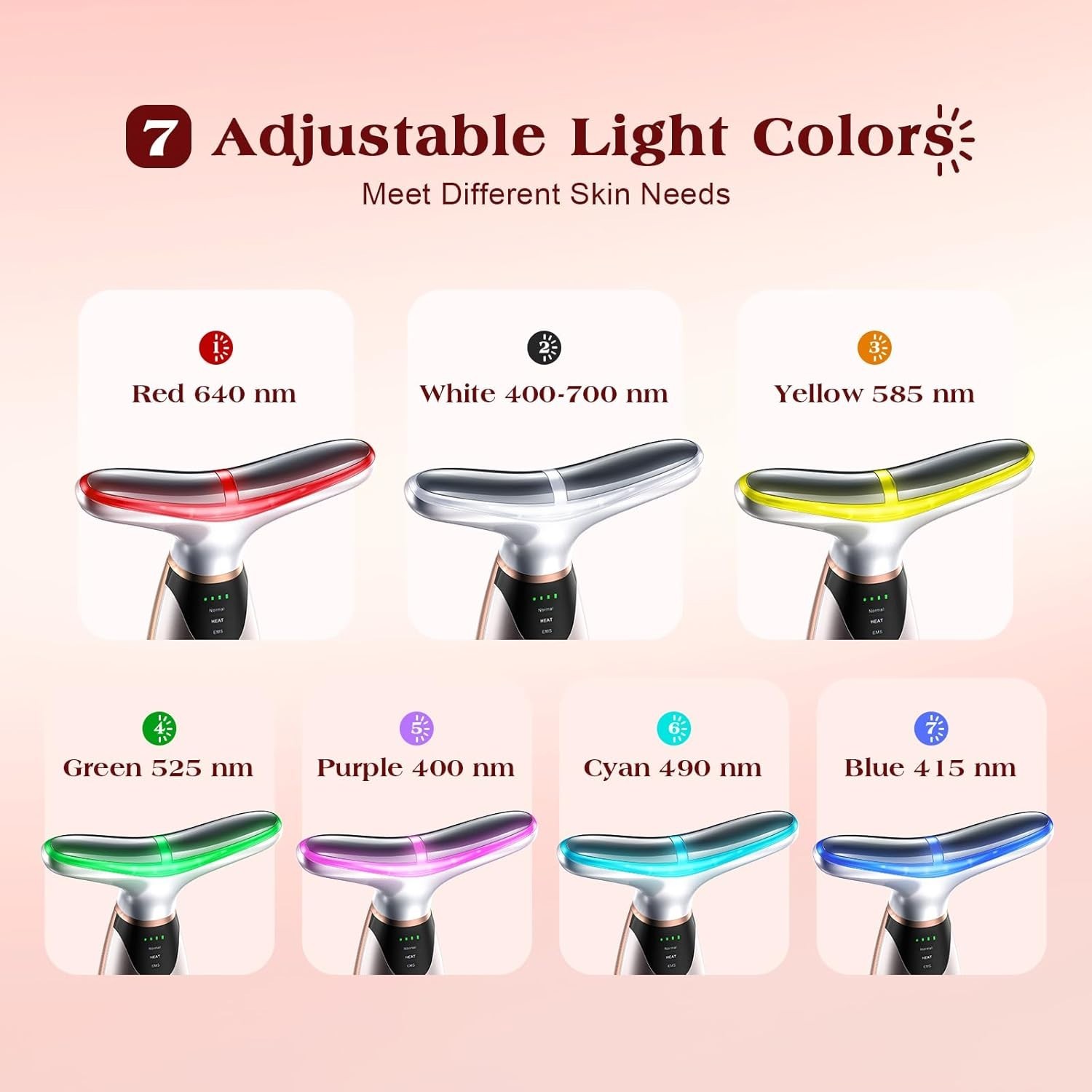 7 Colors Red Light Therapy Facial Massager – Ultimate Anti-Aging Skincare Device