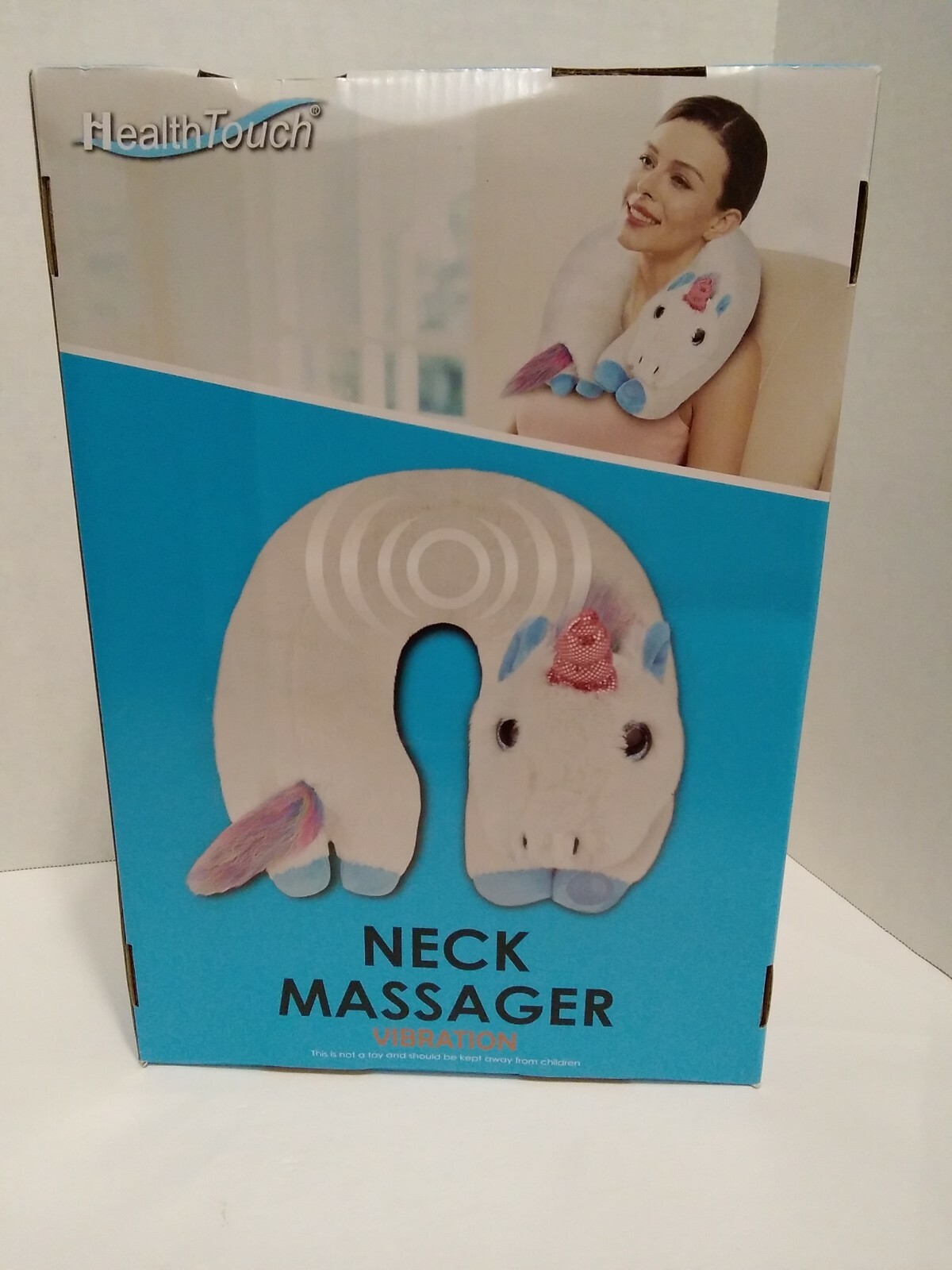 Health Touch Neck Massager Vibration White/Multicolor Unicorn Plush Polyester
