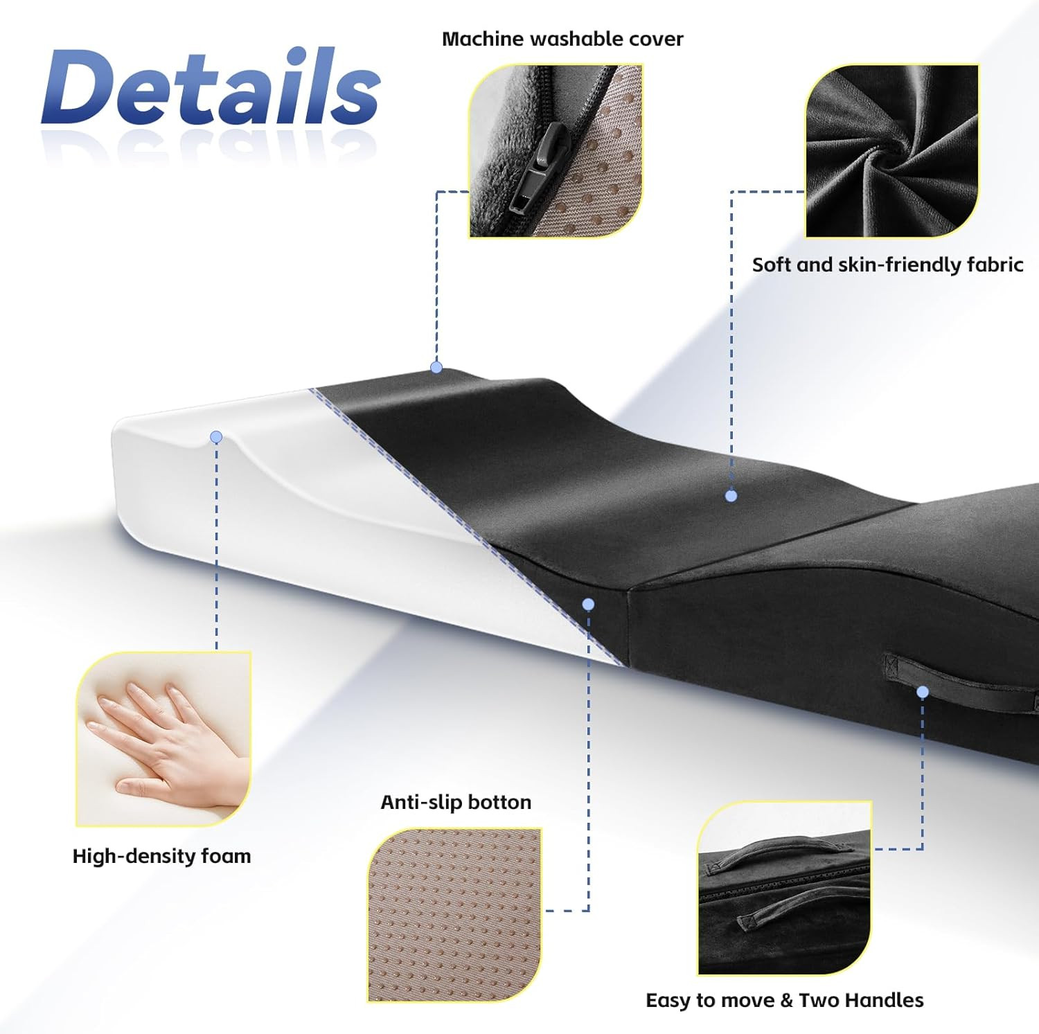 Ergonomic Lash Bed Topper with Washable Cover for Beauty Professionals 71″x28