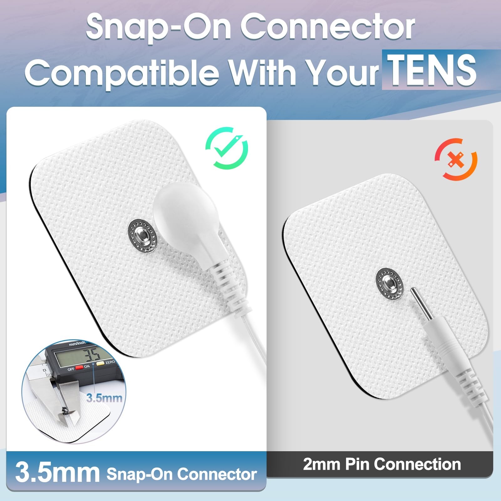 TENS Unit Replacement Pads, 20PCS 3.5mm Snap Electrode Pads, Self-Adhesive El…