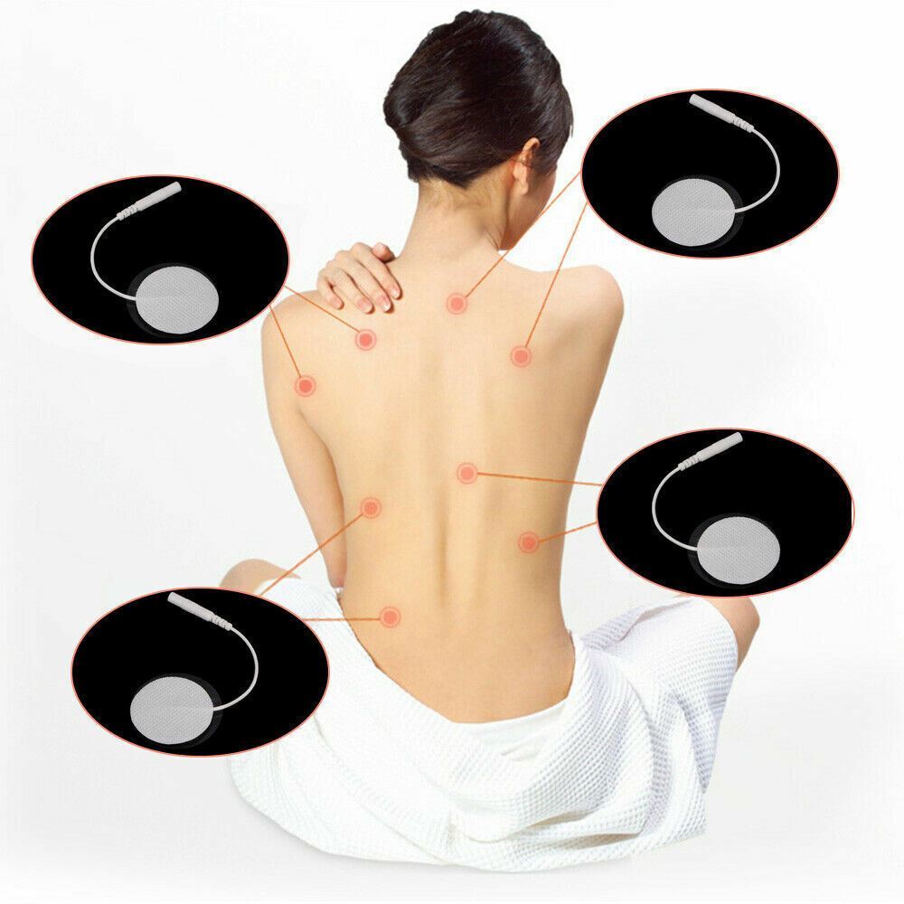 100 Electrode Pads EMS for Tens Massager 7000, 3000- 2 Inch Rounded White Cloth