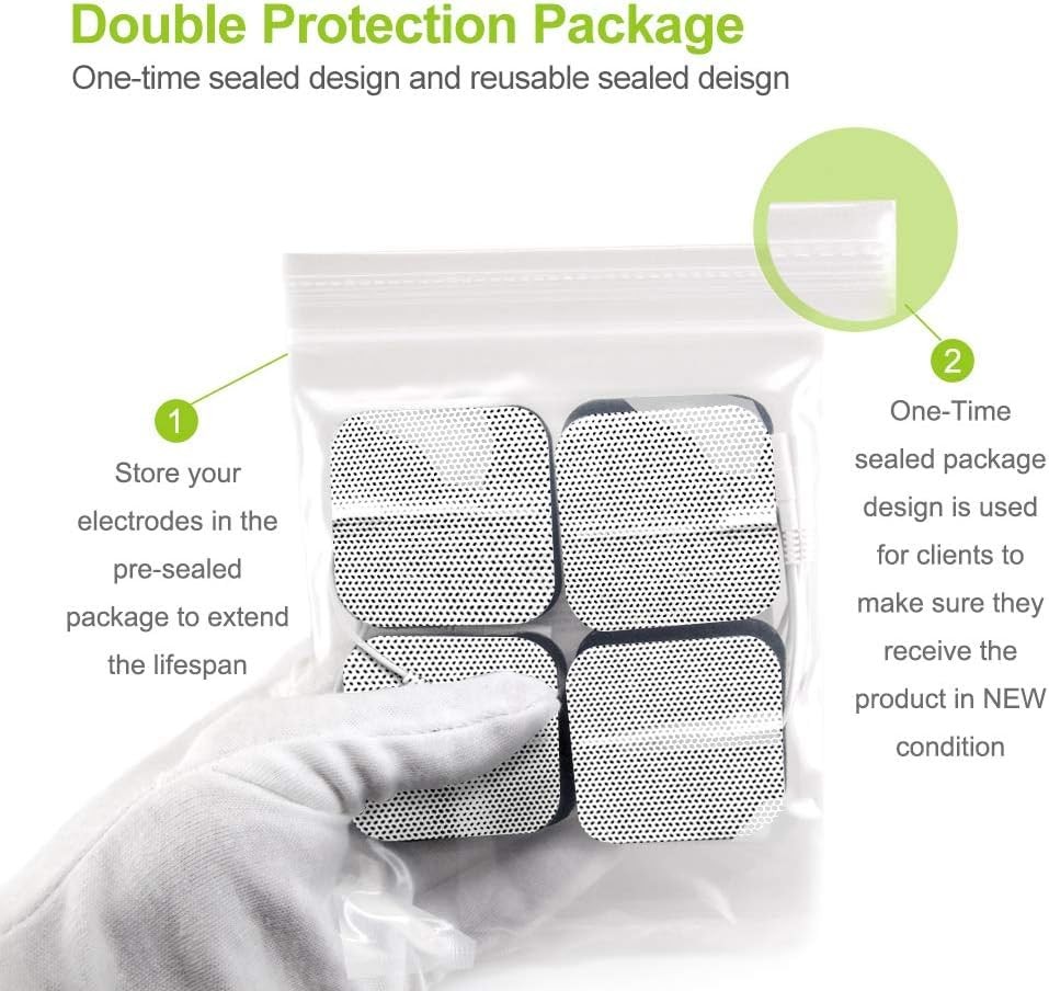 AUVON TENS Unit Pads Electrode Patches with 20 Count (Pack of 1), A White