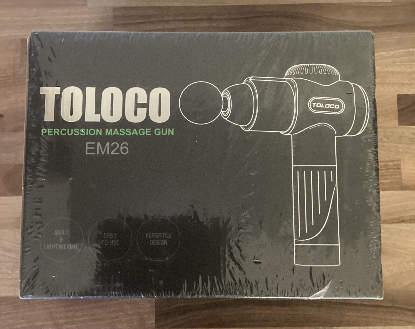 Toloco EM26 Handheld Cordless Percussion Portable Massage Gun Black Brand New