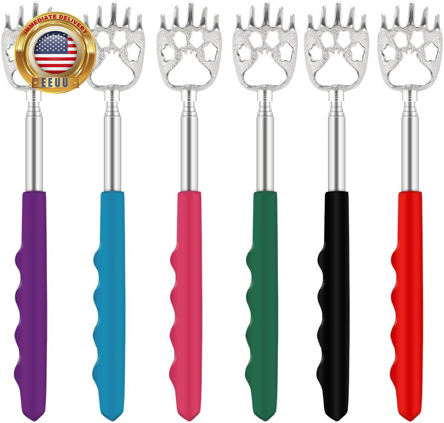 6 Pack Telescoping Back Scratcher – Bear Claw Back Scratchers – Portable Extenda