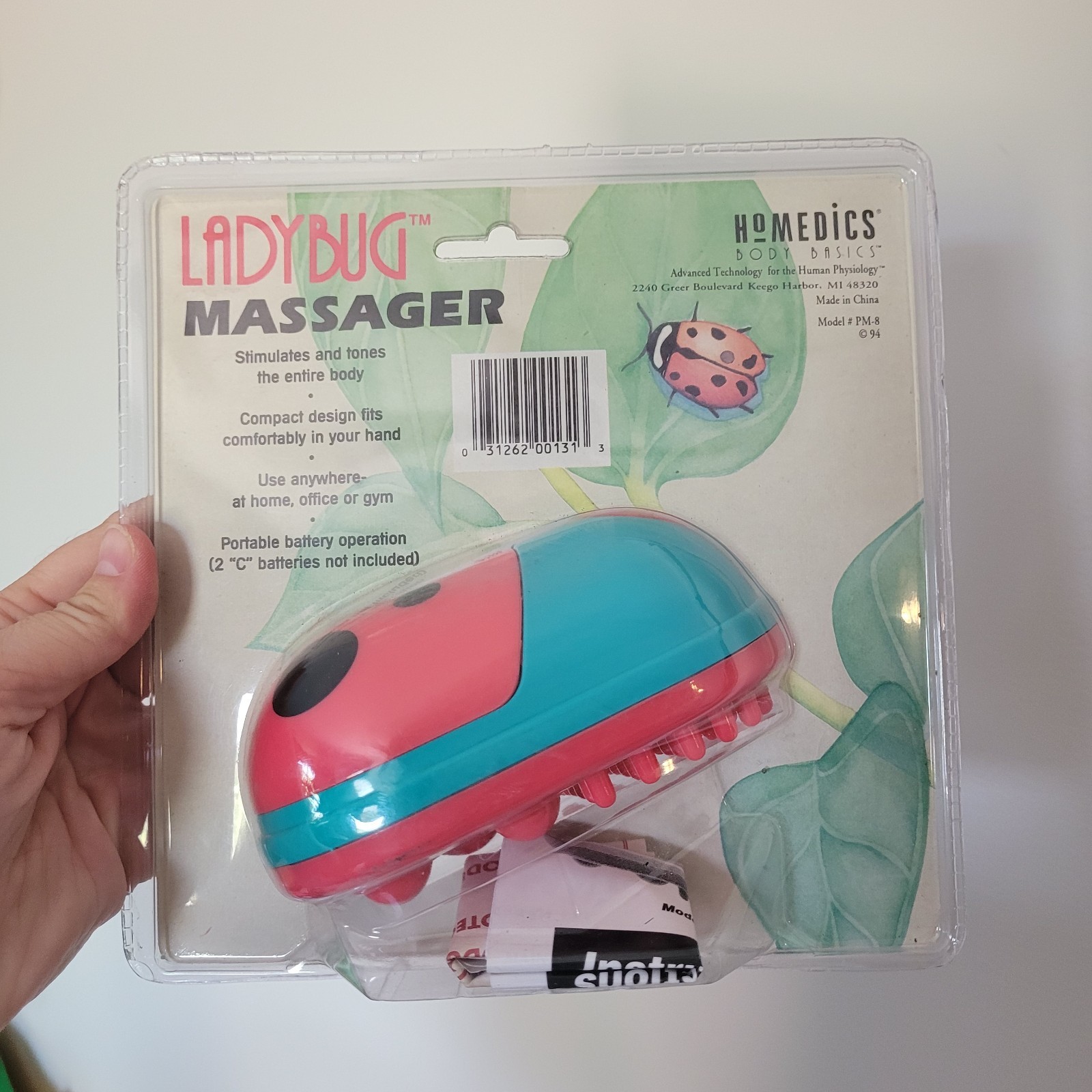 HoMedics Ladybug Massager 1994 Model PM-8 Pink/Blue *NEW SEALED* NOS