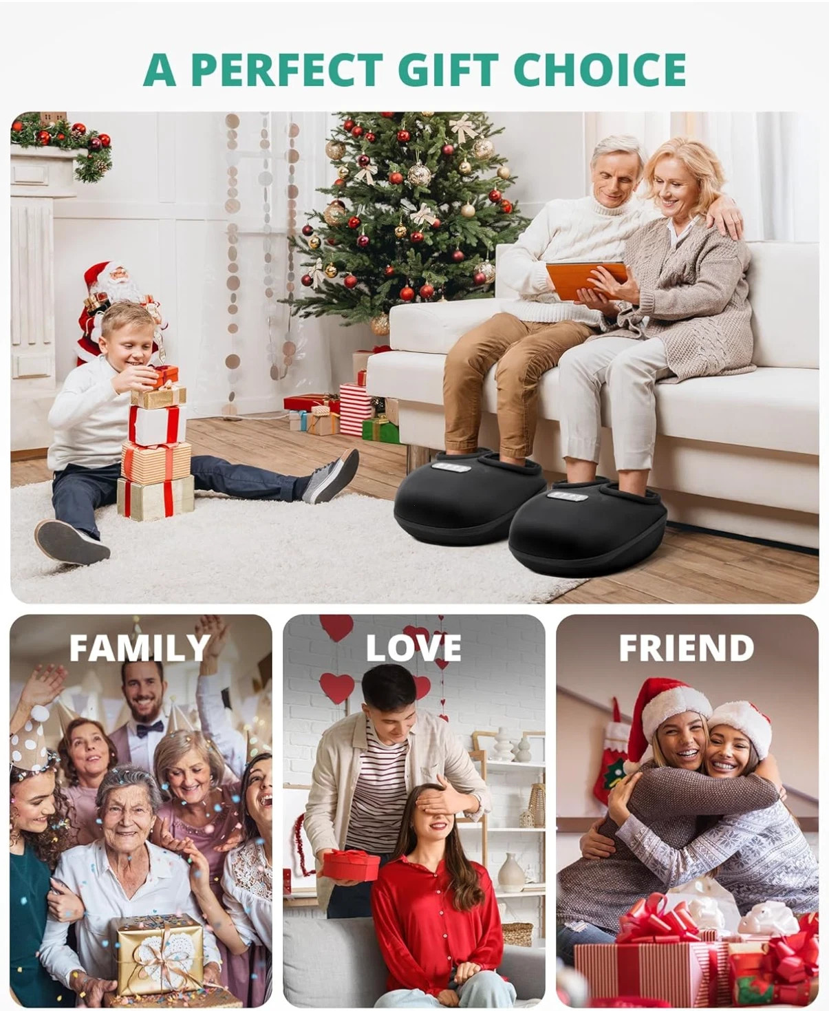 Foot Massager Machine with Heat Rolling Deep Kneading, Shiatsu Foot Massager 13″