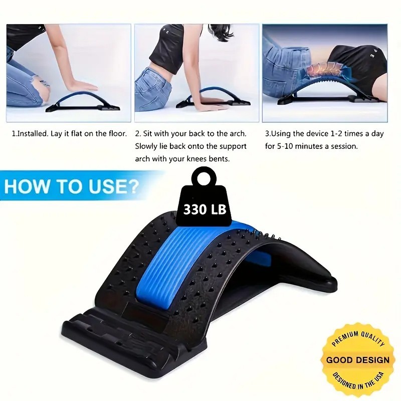 Multi-Level Back Stretcher | Lumbar Support Device | Spine Relief & Posture Aid